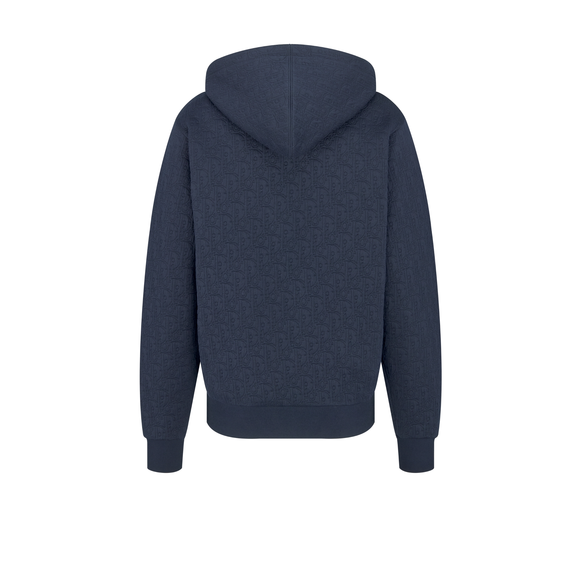 连帽运动衫 海军蓝色棉质混纺平纹针织面料 Oblique 印花 E08