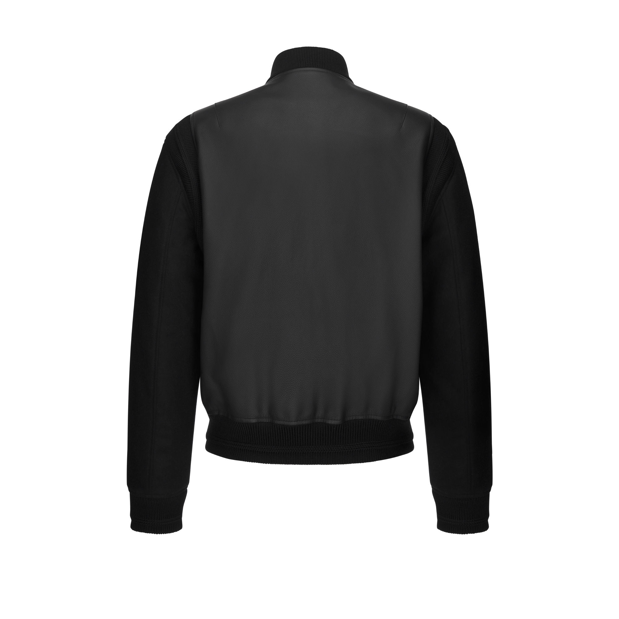 棒球夹克 黑色牛皮革 CD Icon 刺绣 E08