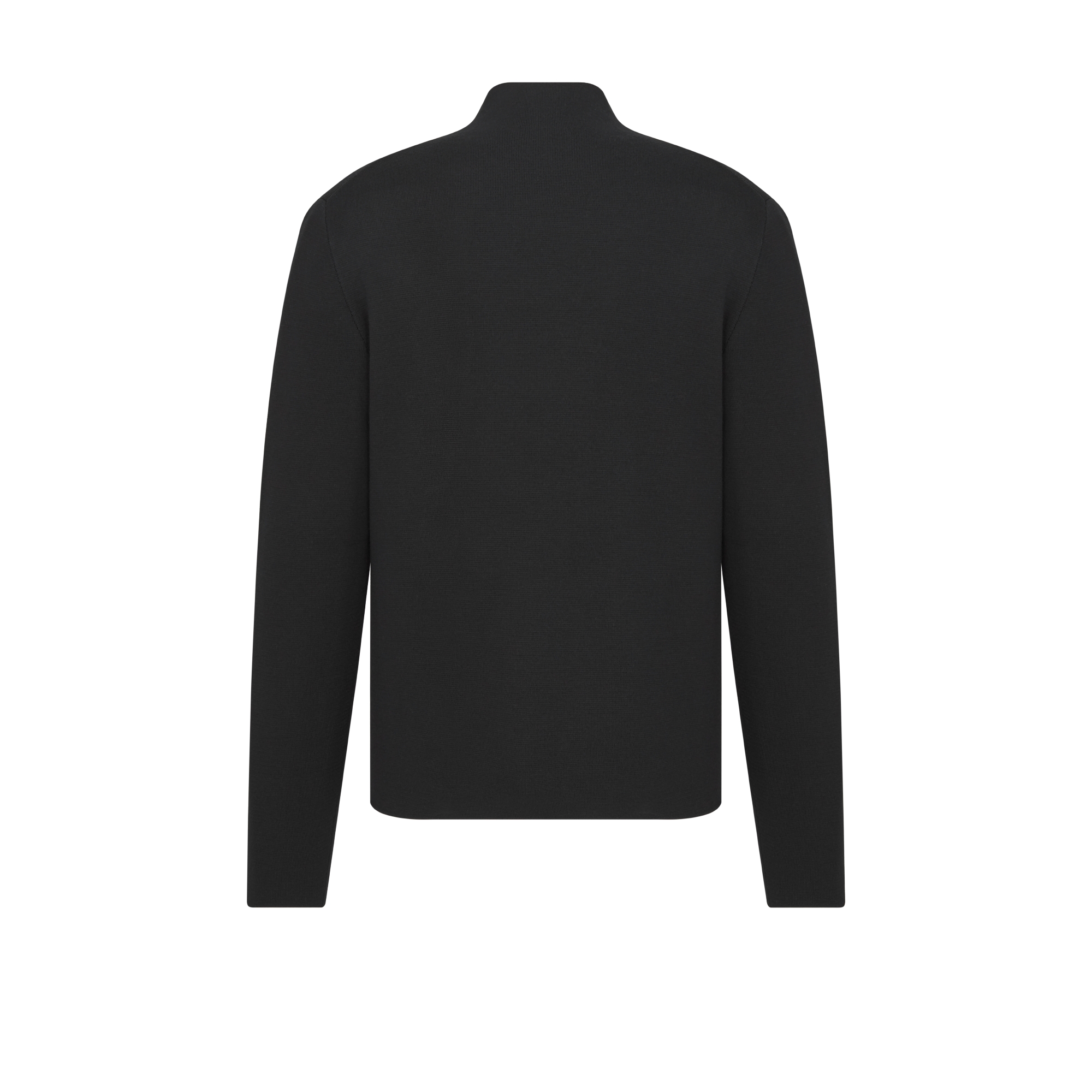 拉链针织衫 黑色绵羊毛针织面料 CD Icon 刺绣 E08