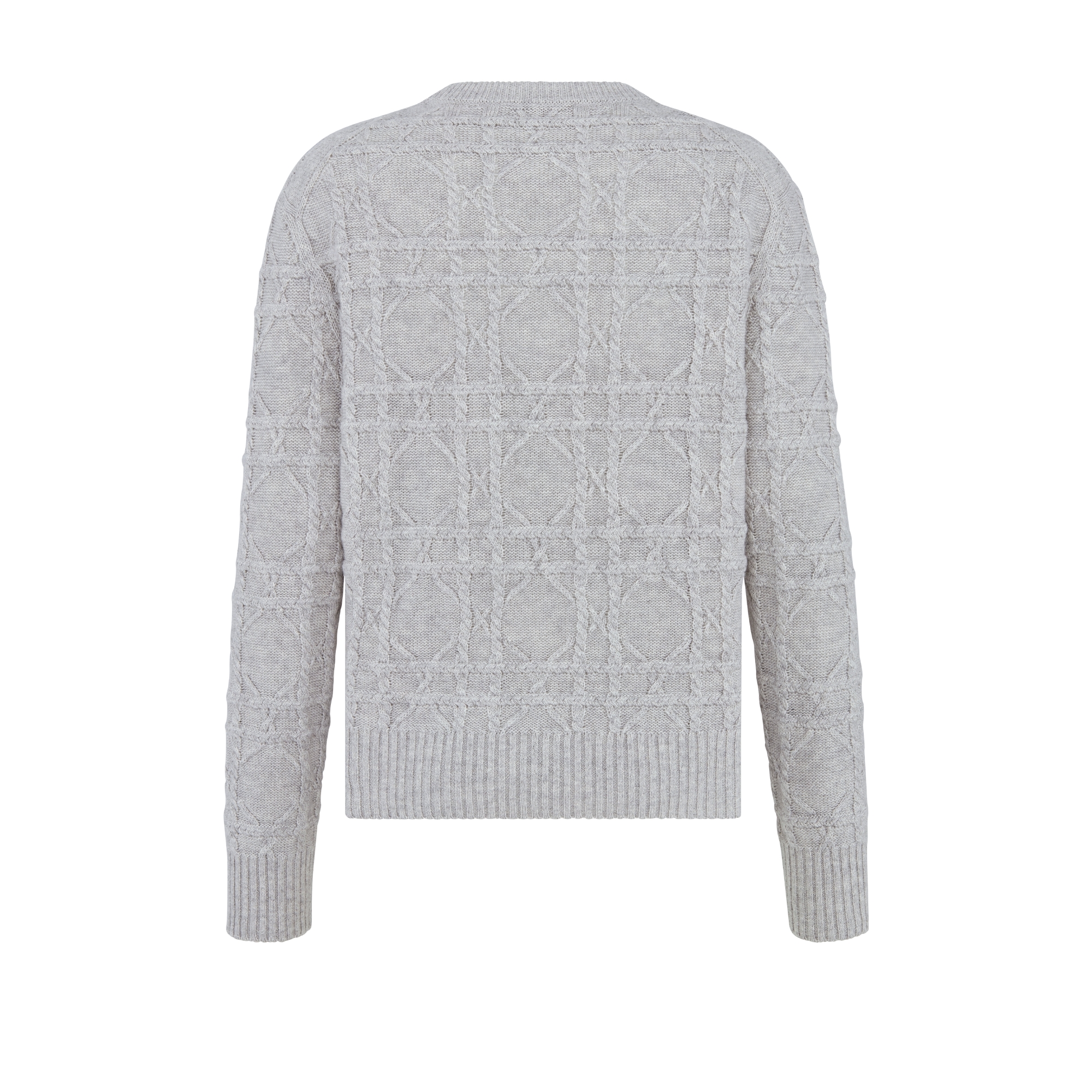 Dior Icons 针织衫 灰色亚麻和山羊绒混纺绞花针织面料藤格纹 E08