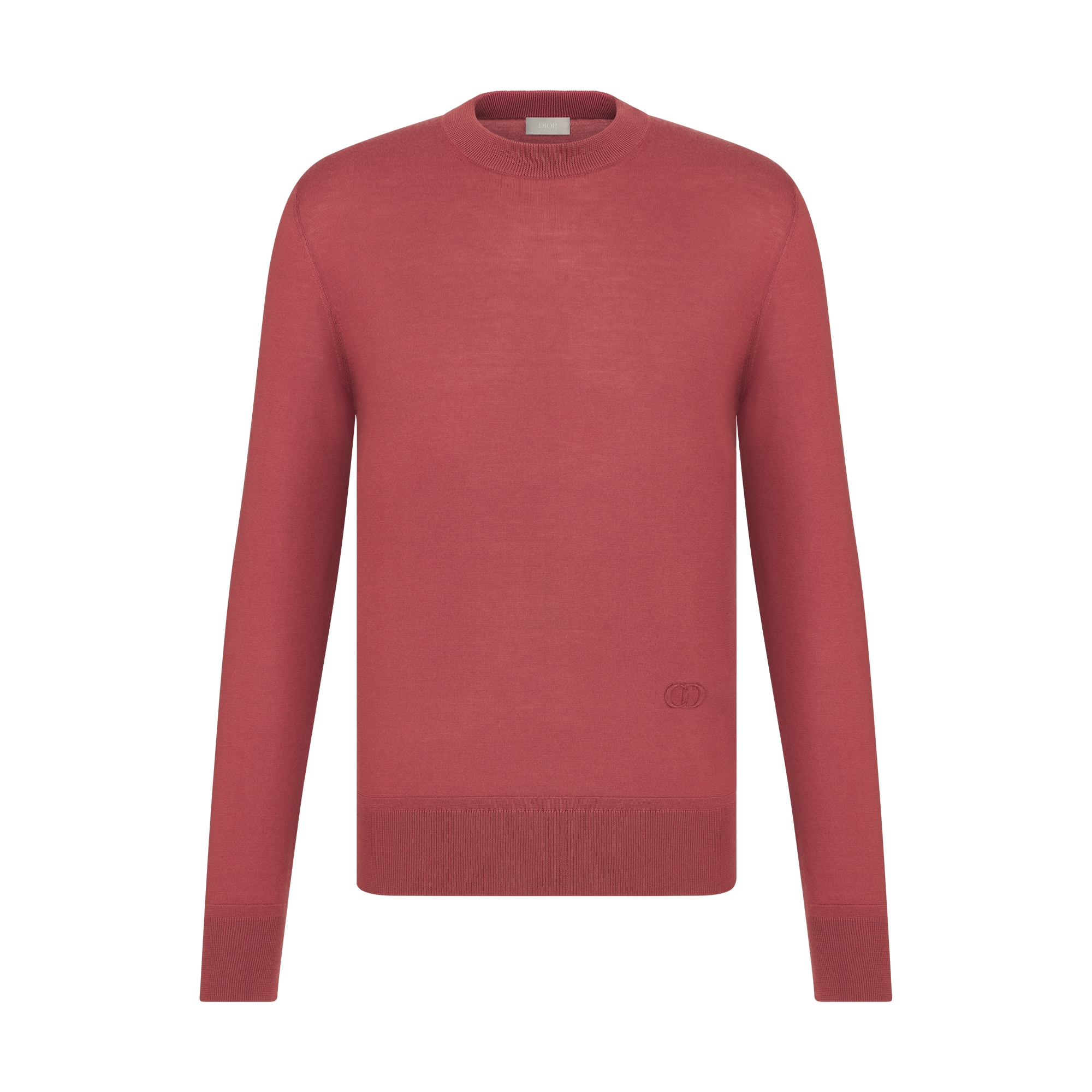  粉色山羊绒平纹针织面料 CD Icon 刺绣