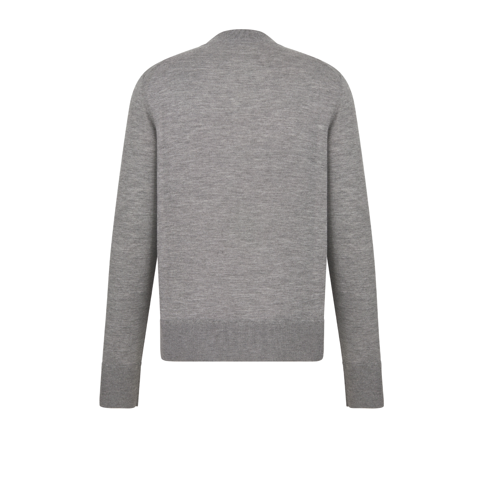 圆领毛衫 灰色山羊绒平纹针织面料 CD Icon 刺绣 E08