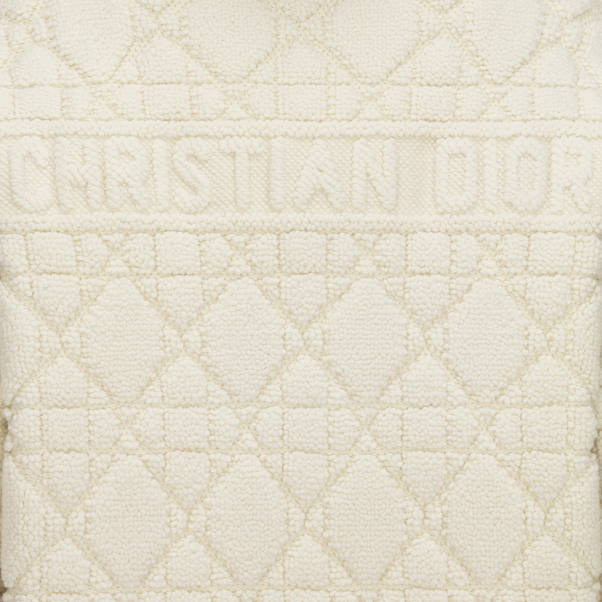 拉链连帽开衫 米白色绵羊毛混纺纹理针织藤格纹 E09