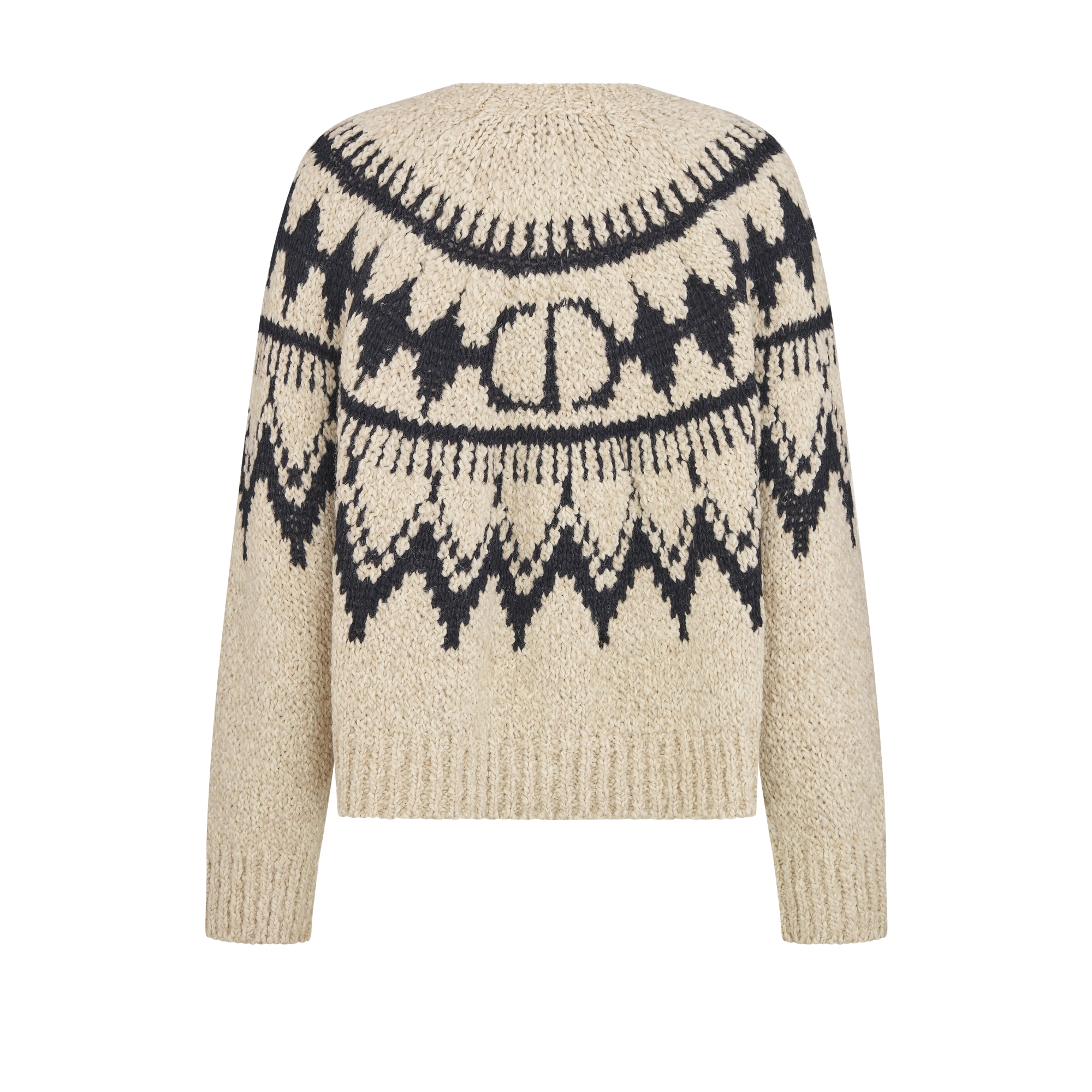 DiorAlps 针织衫 米色和黑色羊驼毛和绵羊毛混纺针织面料 E08