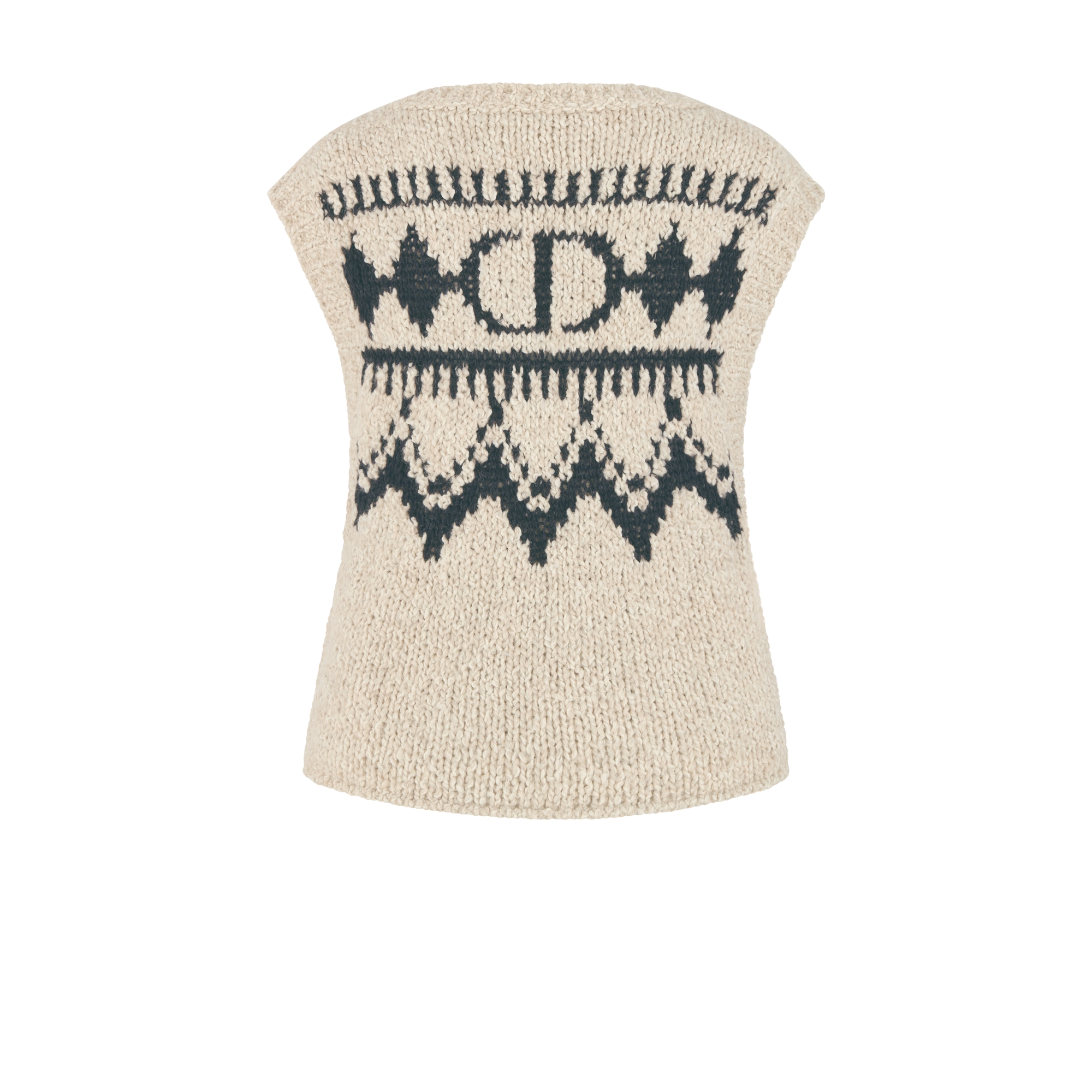 DiorAlps 针织背心 米色和黑色羊驼毛混纺针织面料 E08