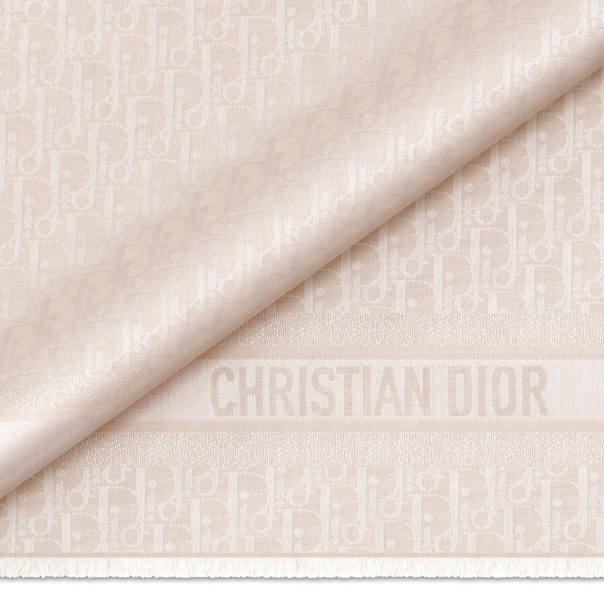 Dior 印花披肩 米色桑蚕丝混纺面料 Oblique 印花 E09