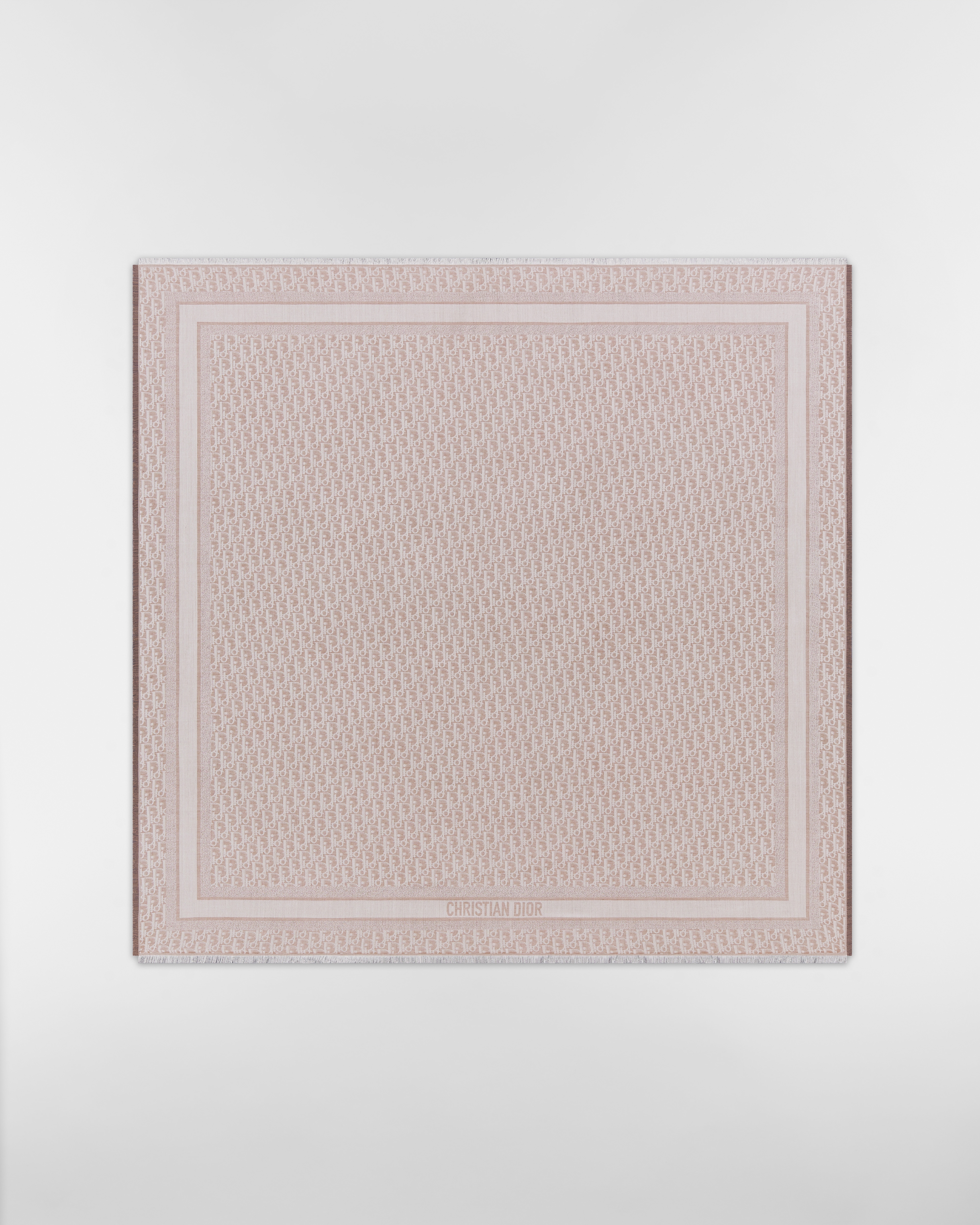 Dior 印花披肩 玫瑰粉色桑蚕丝混纺面料 Oblique 印花 E01