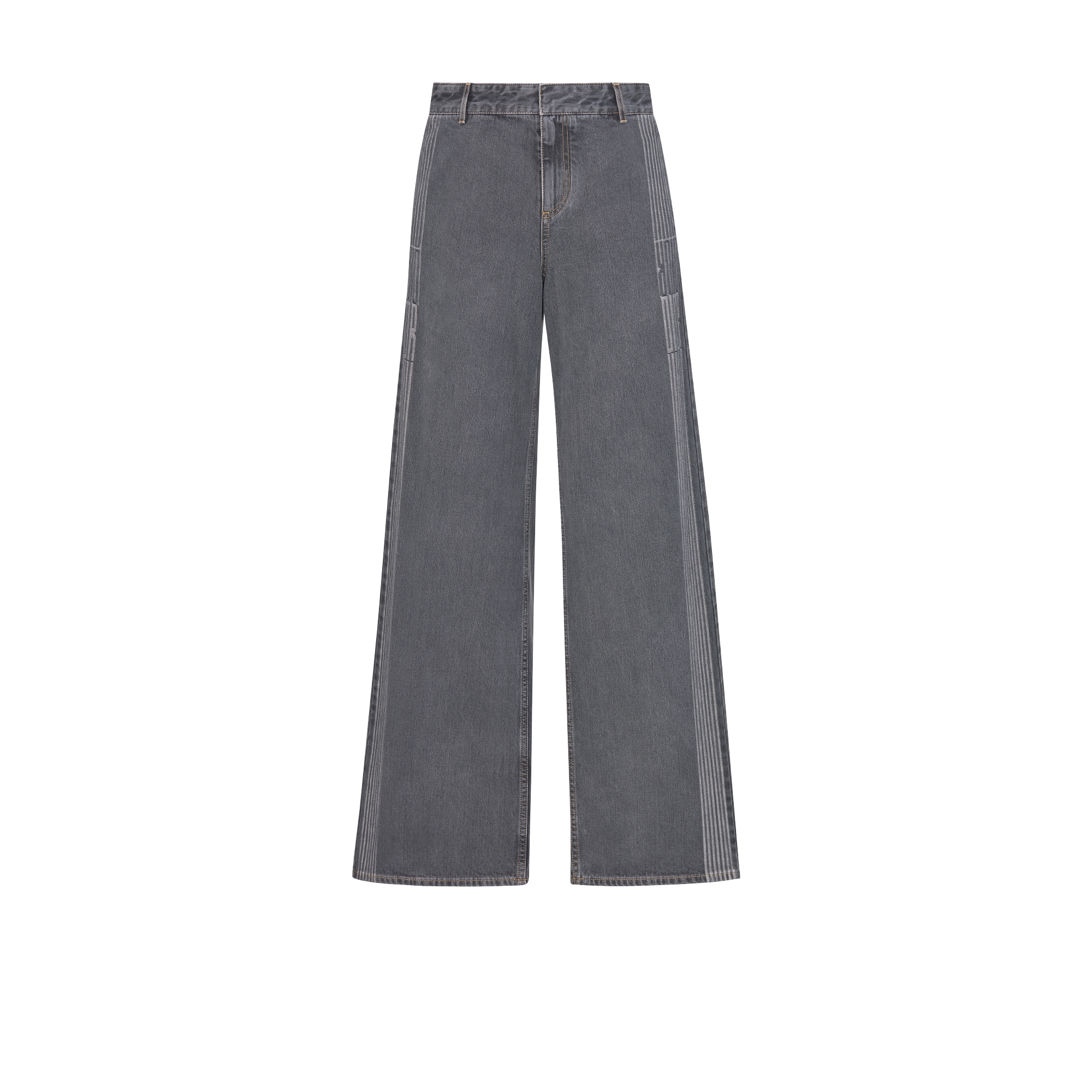 DiorAlps 喇叭形牛仔裤 灰色棉质牛仔布 Dior Graphique 图案 E01