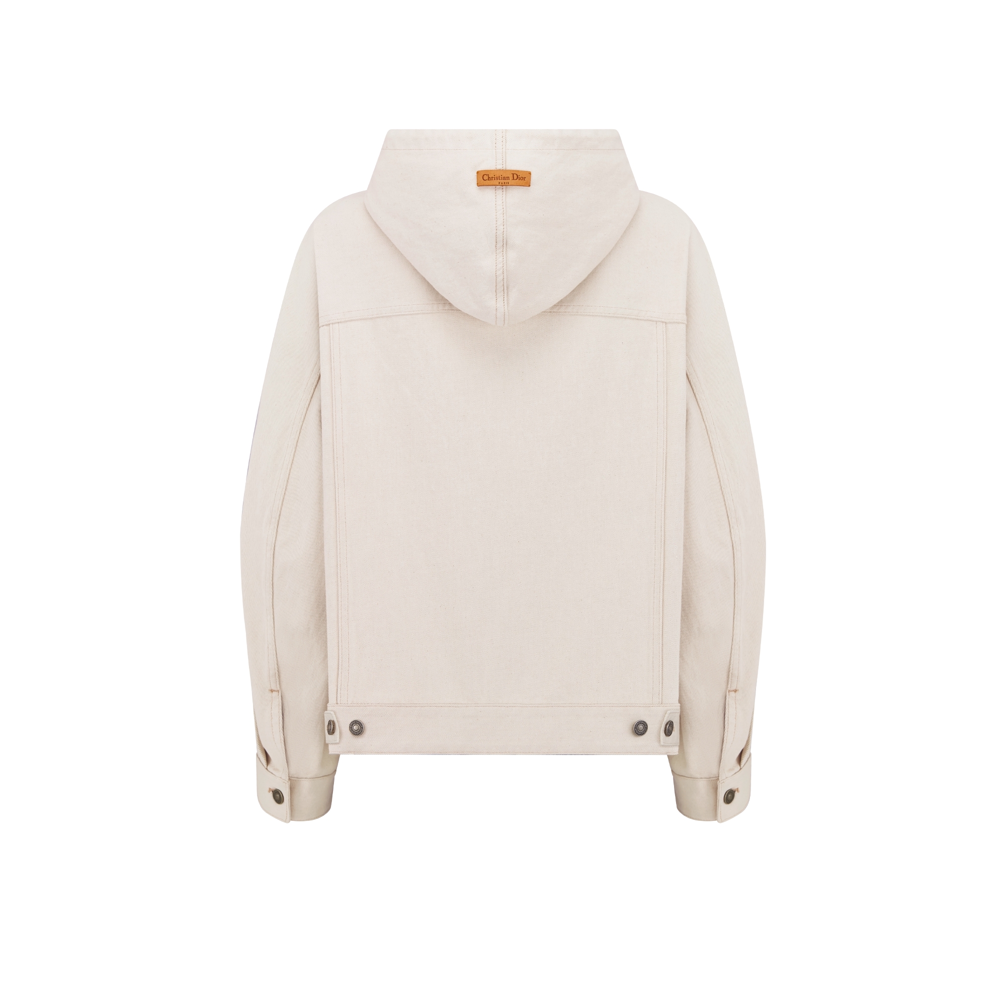 超大版型连帽夹克 米白色棉质牛仔布内部 Oblique 印花 E08