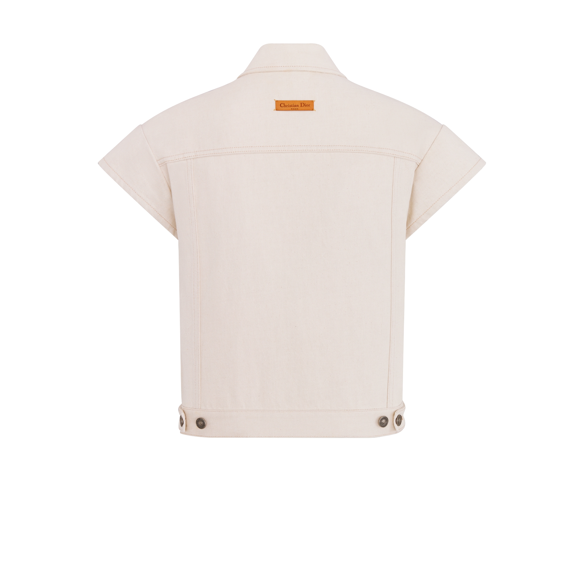 外套 米白色棉质牛仔布 Oblique 印花内部搭配盖袖 E08