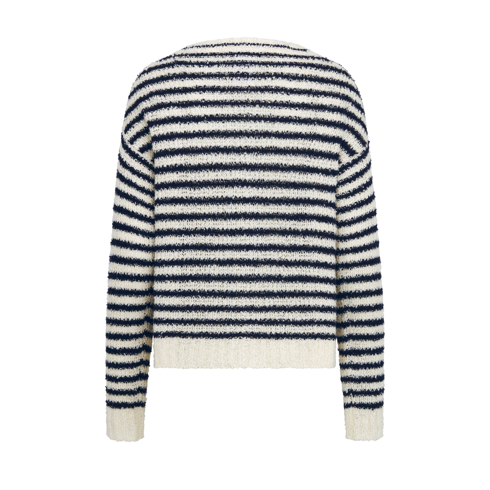 Dior Marinière 开衫 白色和海军蓝色棉质和桑蚕丝混纺针织面料 E08