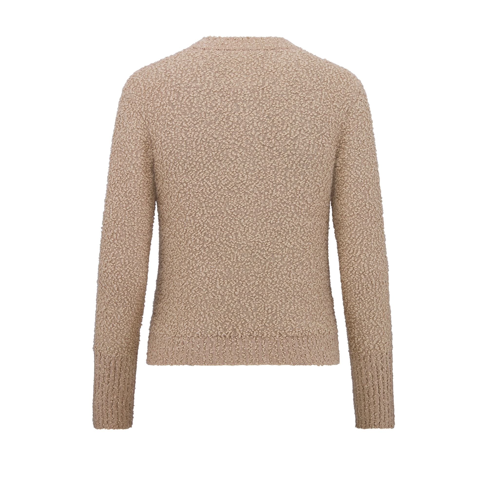 两件套 米色棉质混纺毛圈花式线针织面料 E08