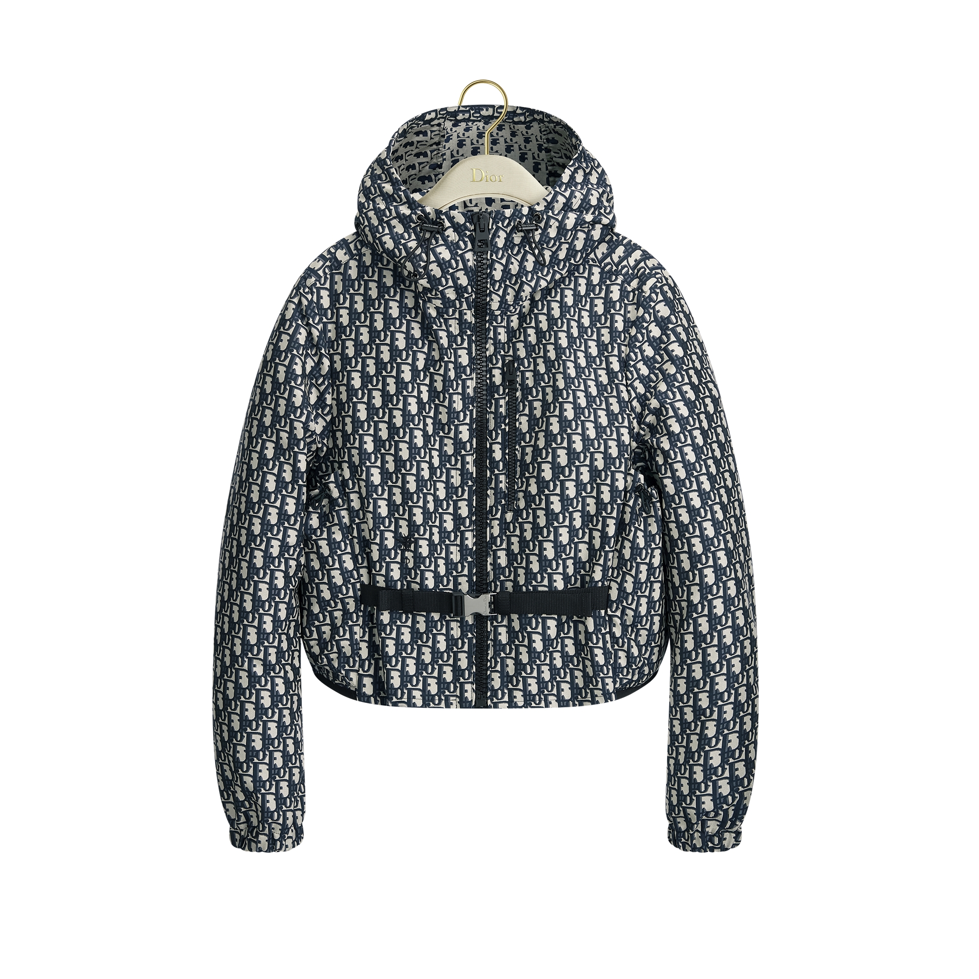  蓝色塔夫绸提花科技面料 Oblique 印花