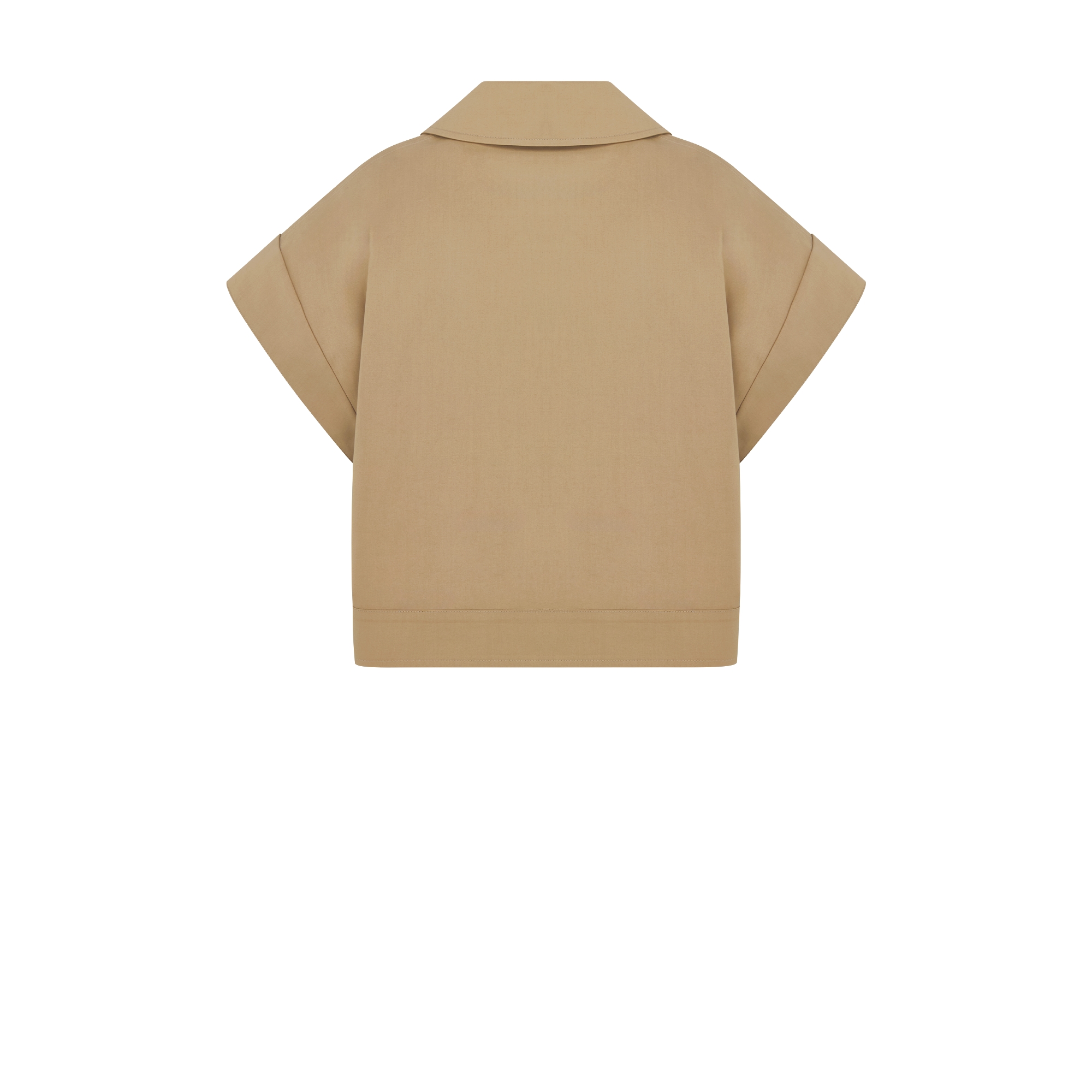 短款大衣 米色棉质华达呢 E08