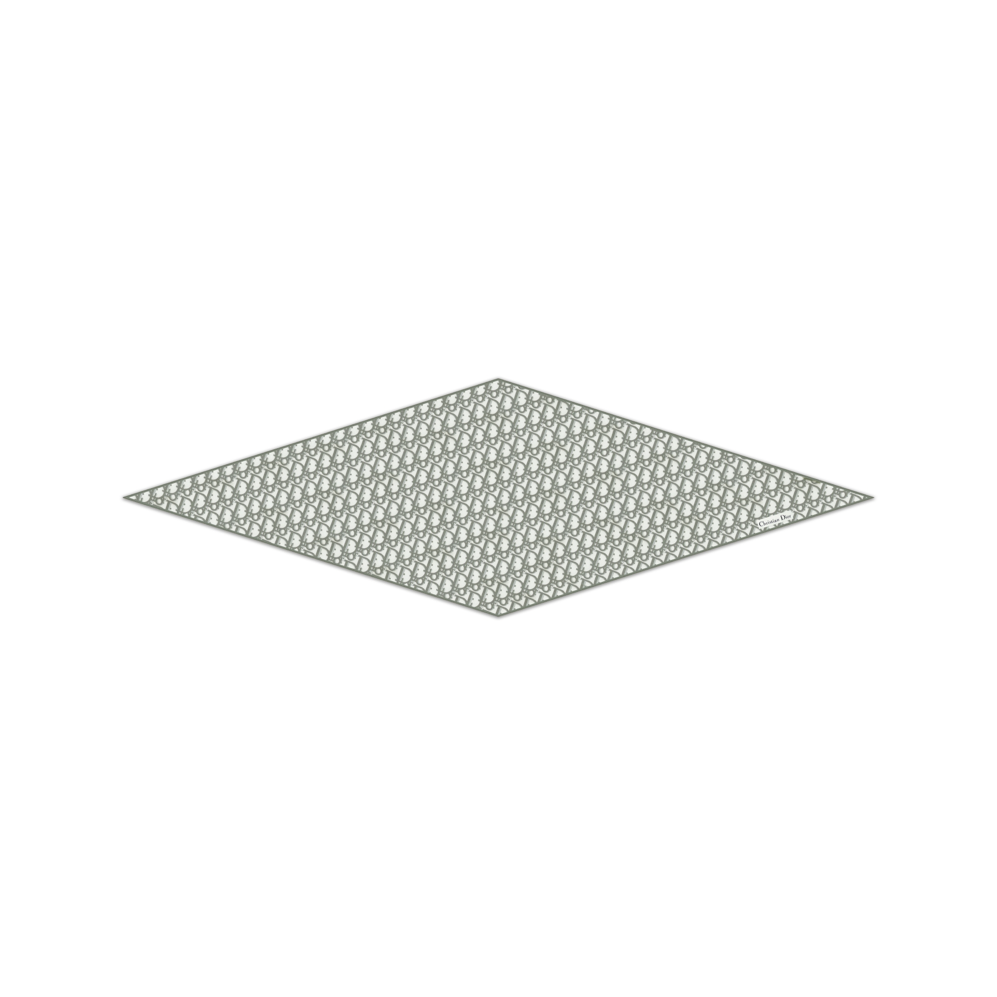 Dior Diamond 丝巾 灰色桑蚕丝斜纹面料 Oblique 印花 E01