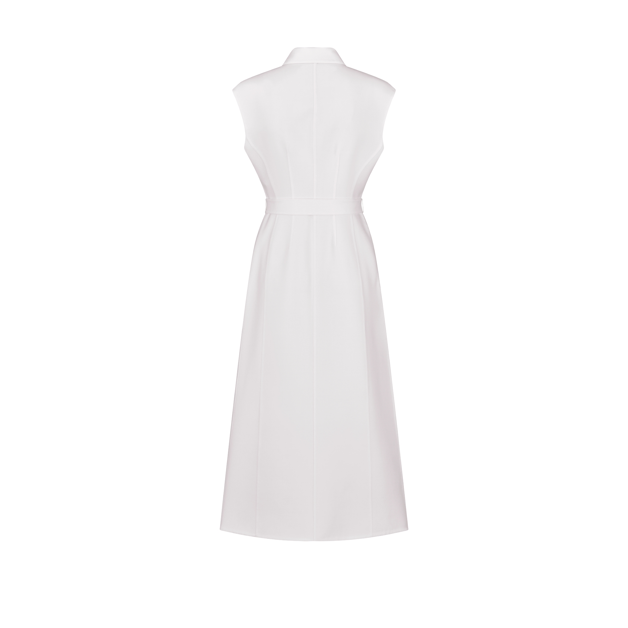 中长款西装连衣裙 米白色绵羊毛混纺华达呢 E08