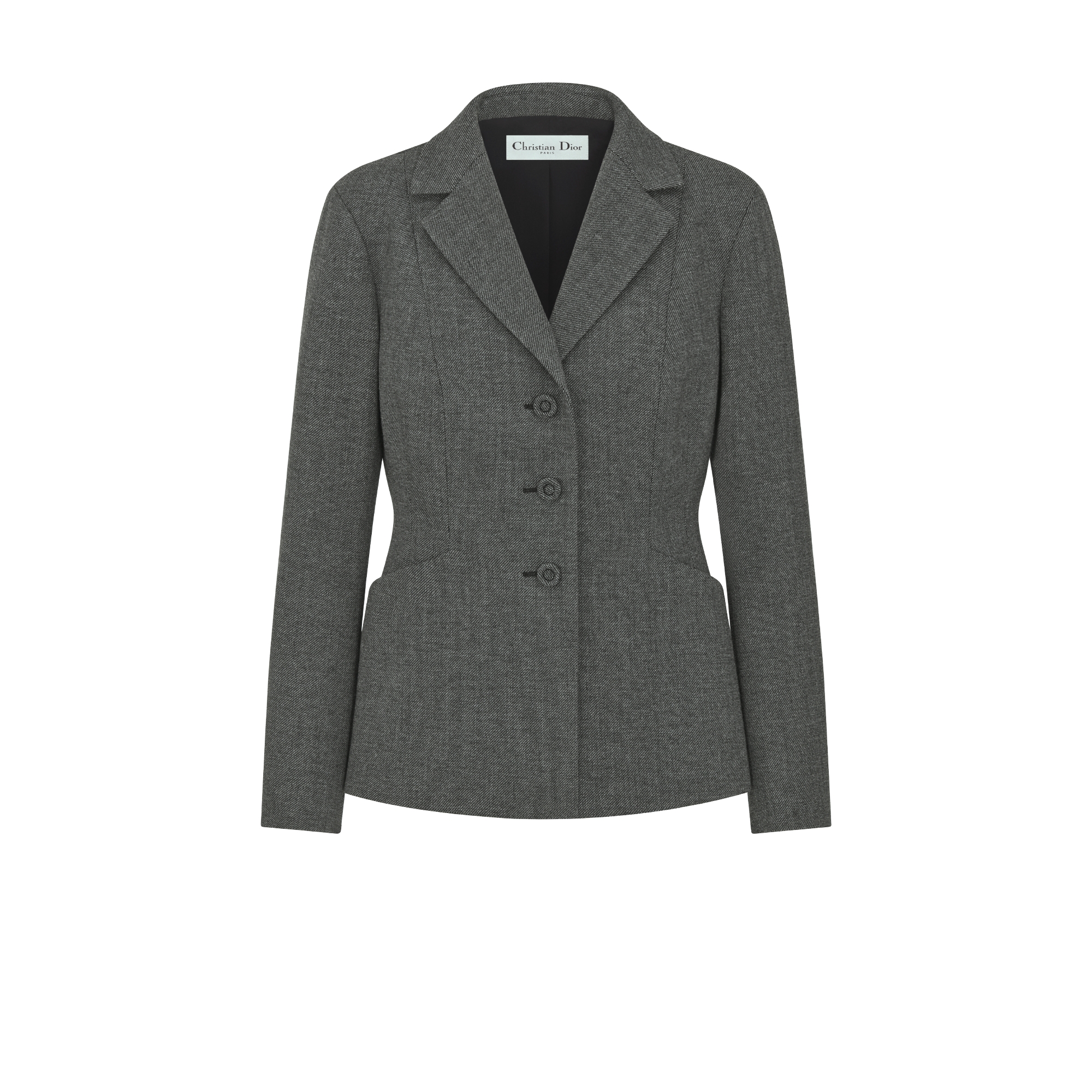 经典西装外套 灰色绵羊毛粗花呢 E01