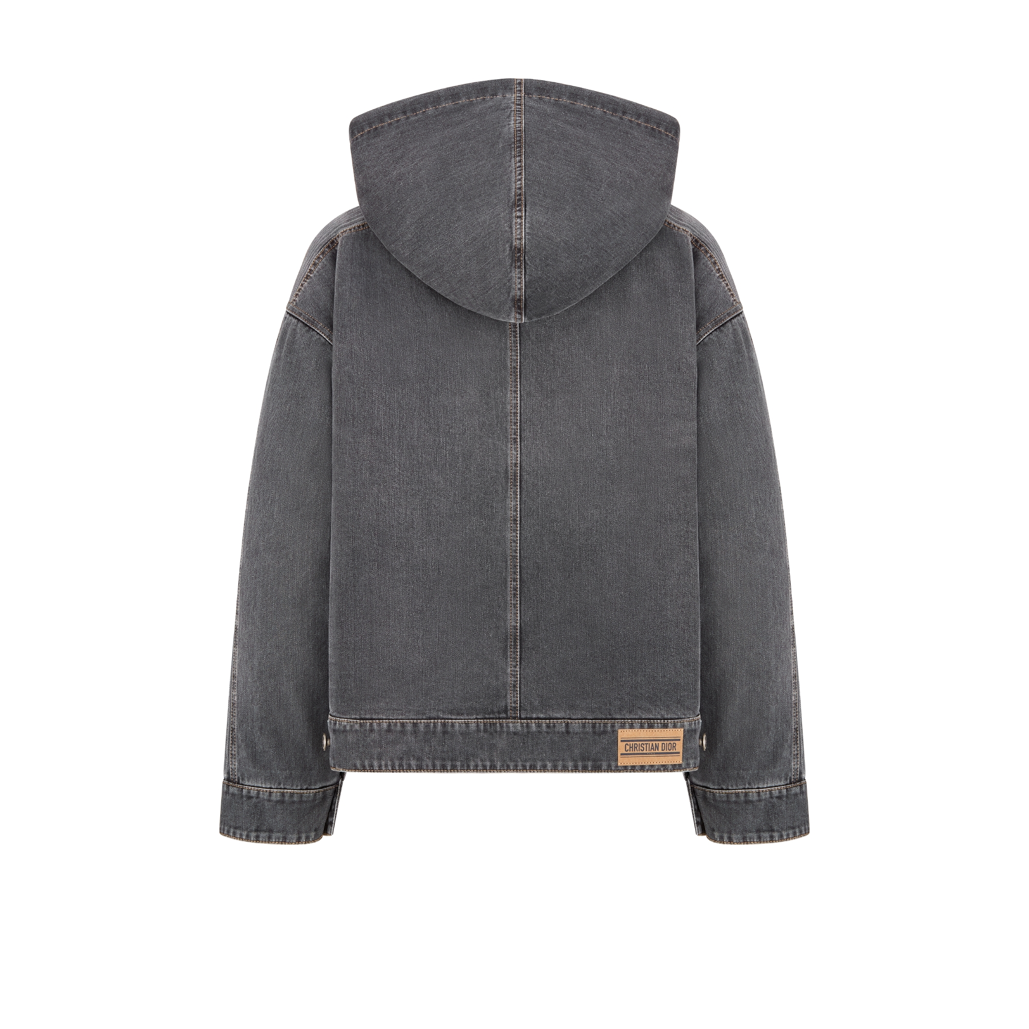 DiorAlps 超大版型连帽夹克 灰色棉质牛仔布 Dior Graphique 图案 E08