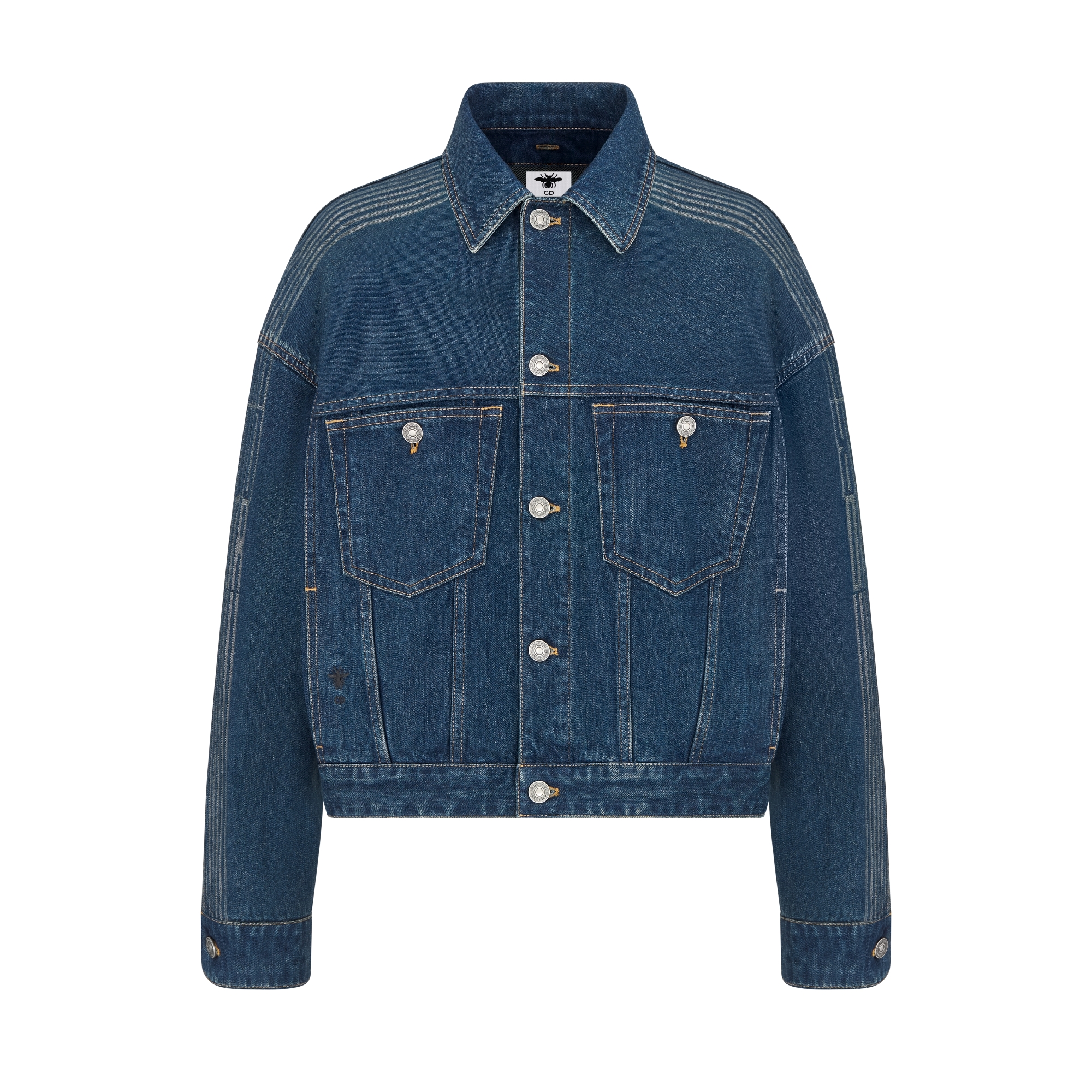 DiorAlps 超大版型夹克 蓝色棉质牛仔布 Dior Graphique 图案 E09