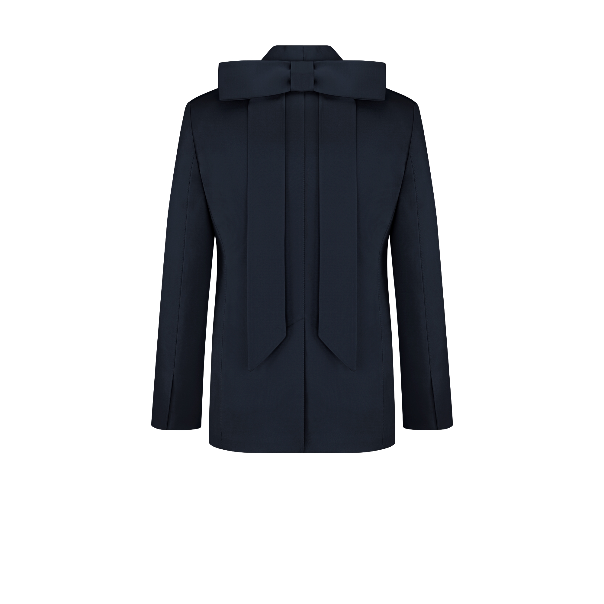 单西 海军蓝色罗缎锦搭配青果领和可拆卸蝴蝶结 E08