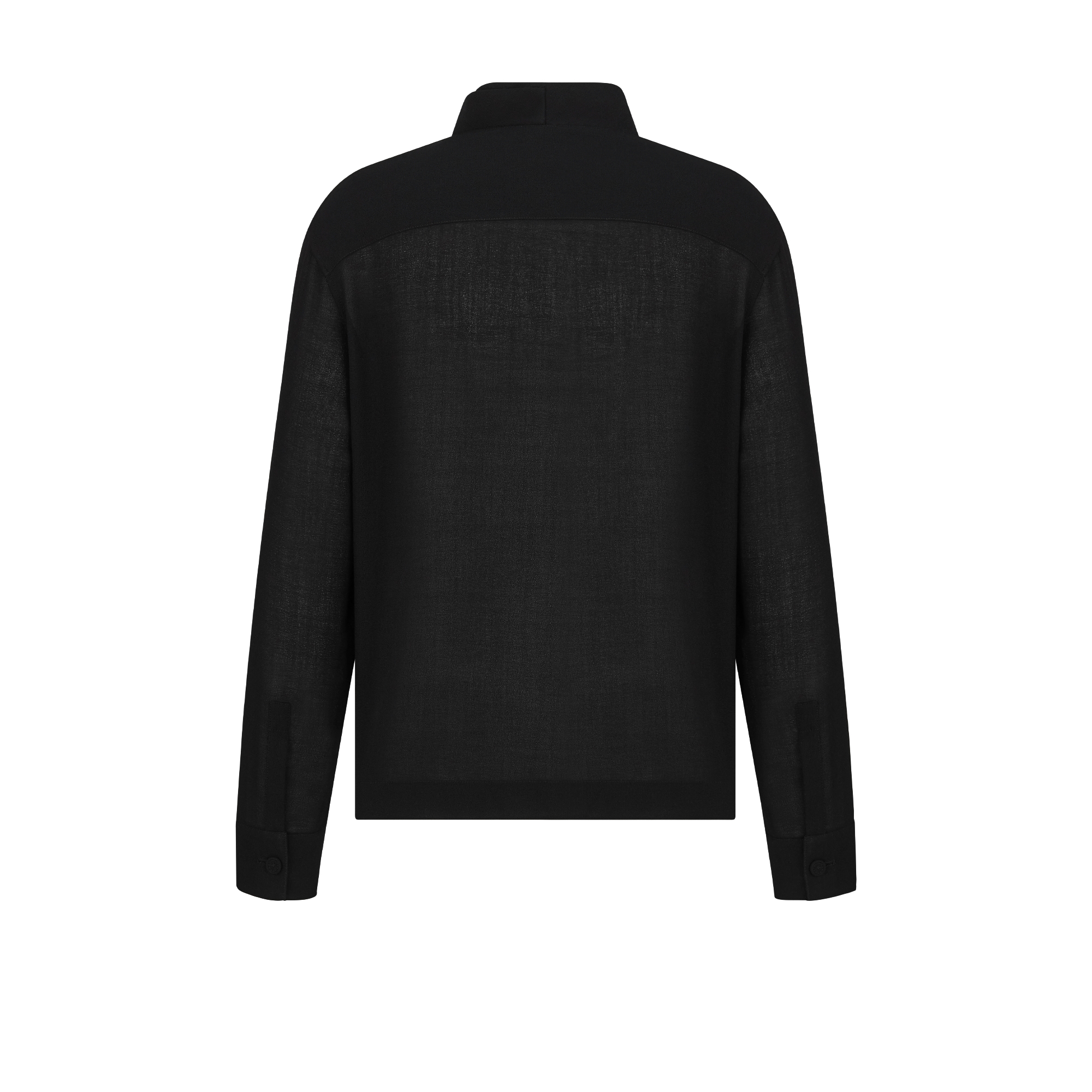 斗篷风格衬衫 黑色绵羊毛绉纱面料 E08