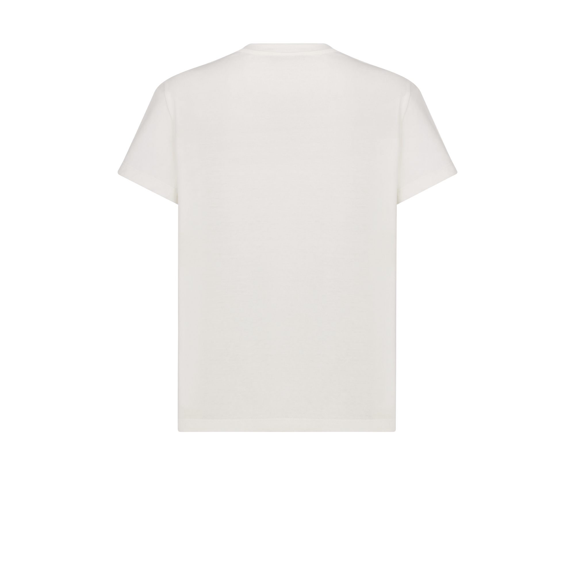 Dioriviera T 恤 白色和榛果色棉质混纺平纹针织面料 Palms 茹伊印花图案 E08