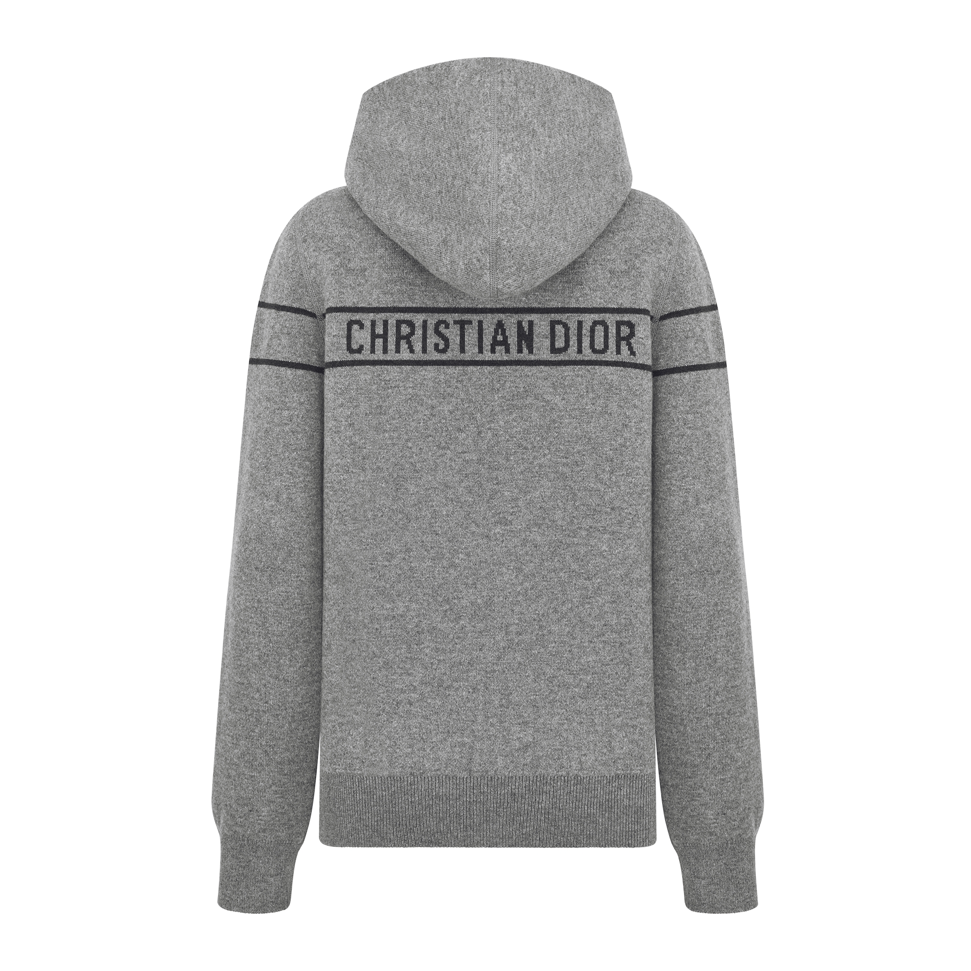 双面连帽开衫 灰色山羊绒混纺针织面料 Oblique 印花 E08