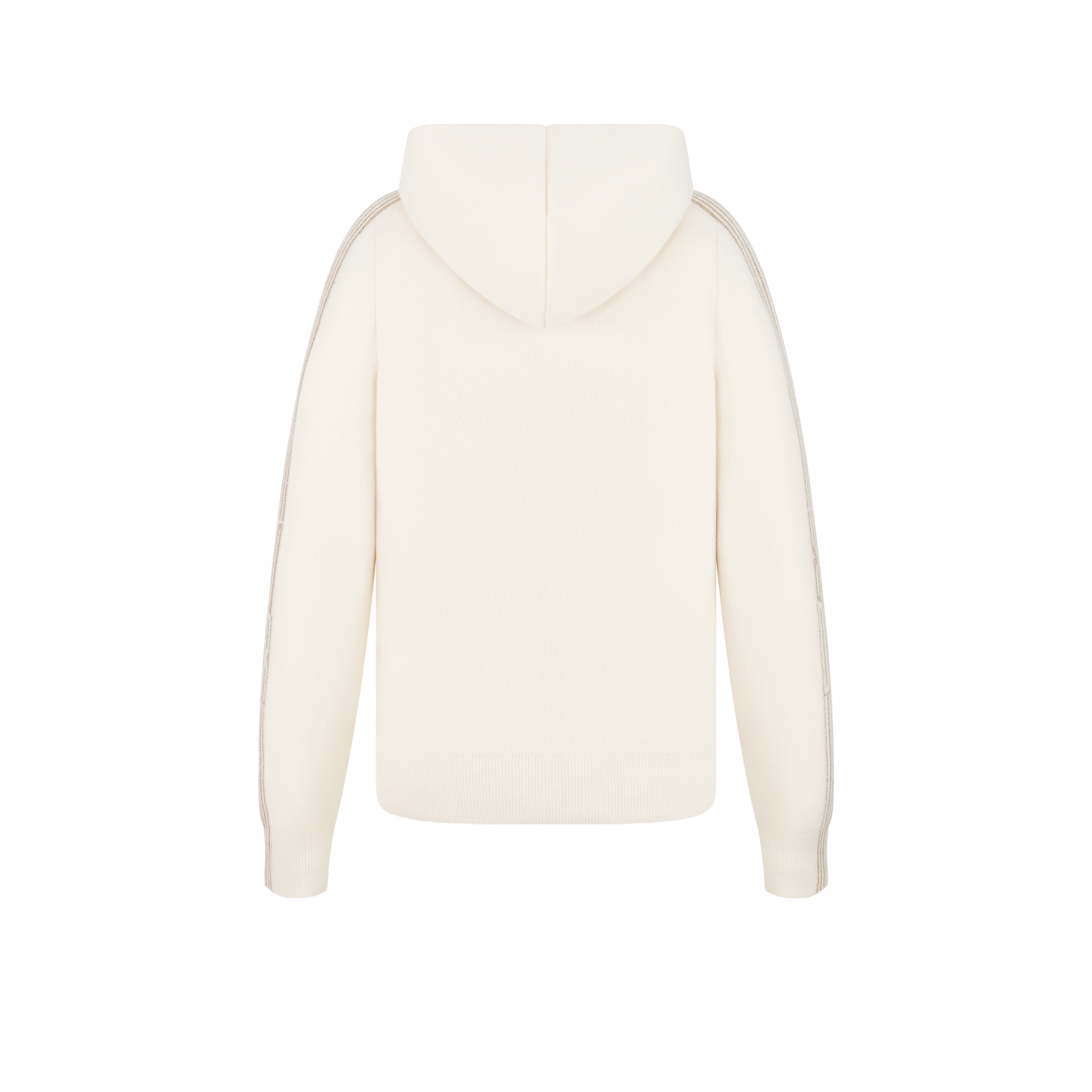 DiorAlps 连帽开衫 米白色山羊绒混纺针织面料金色调 Dior Graphique 图案 E08