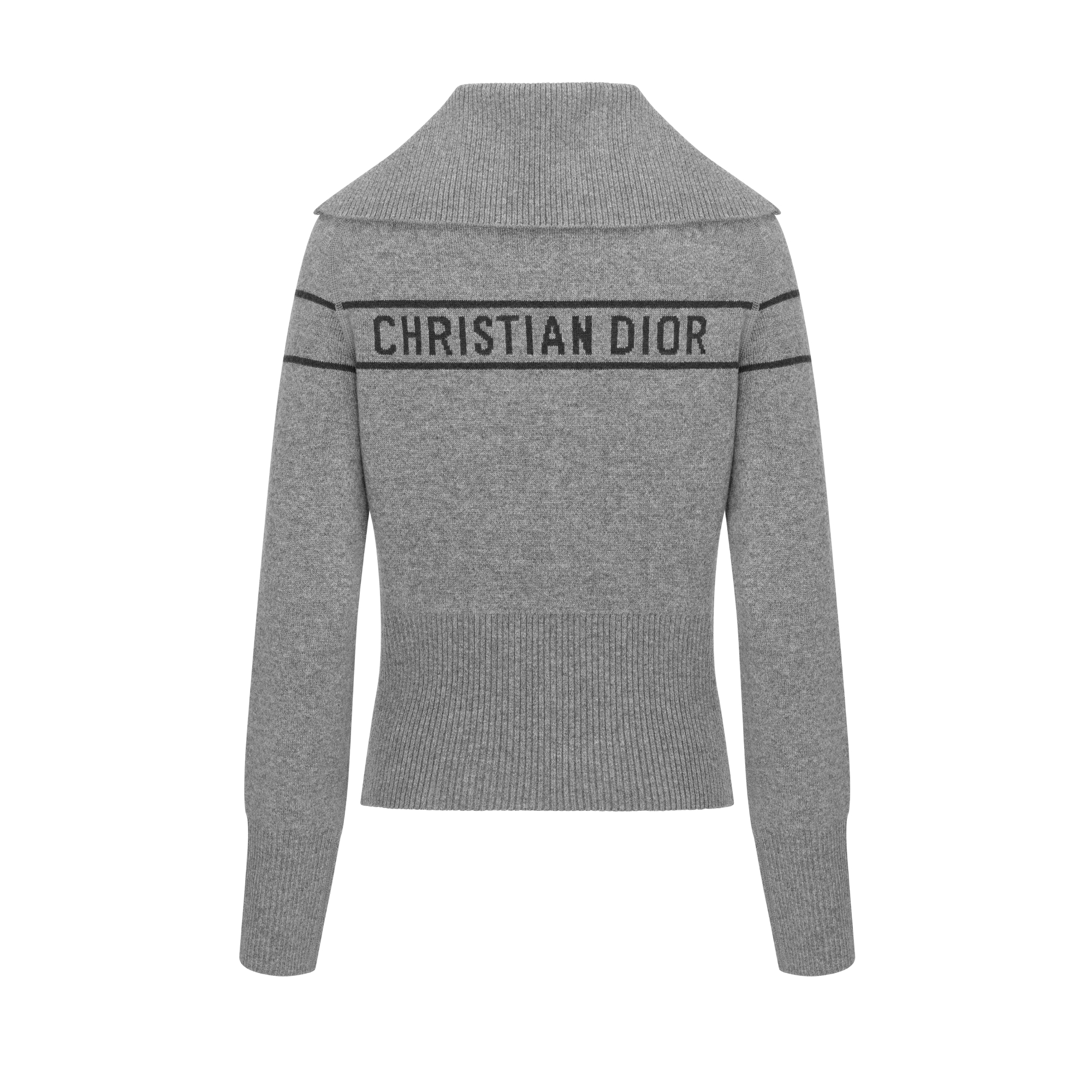 双面开衫 灰色山羊绒混纺针织面料 Oblique 印花 E08