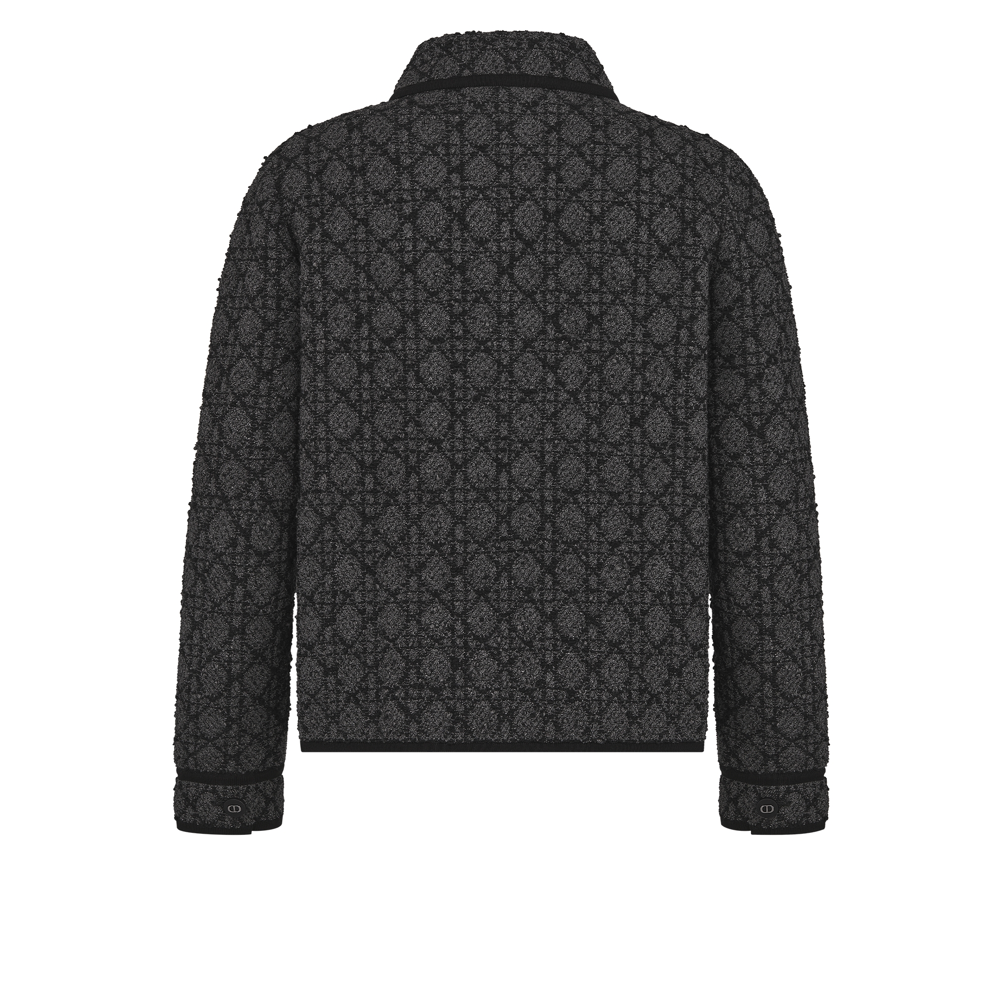 外套 灰色棉质混纺粗花呢针织面料超大藤格纹 E08