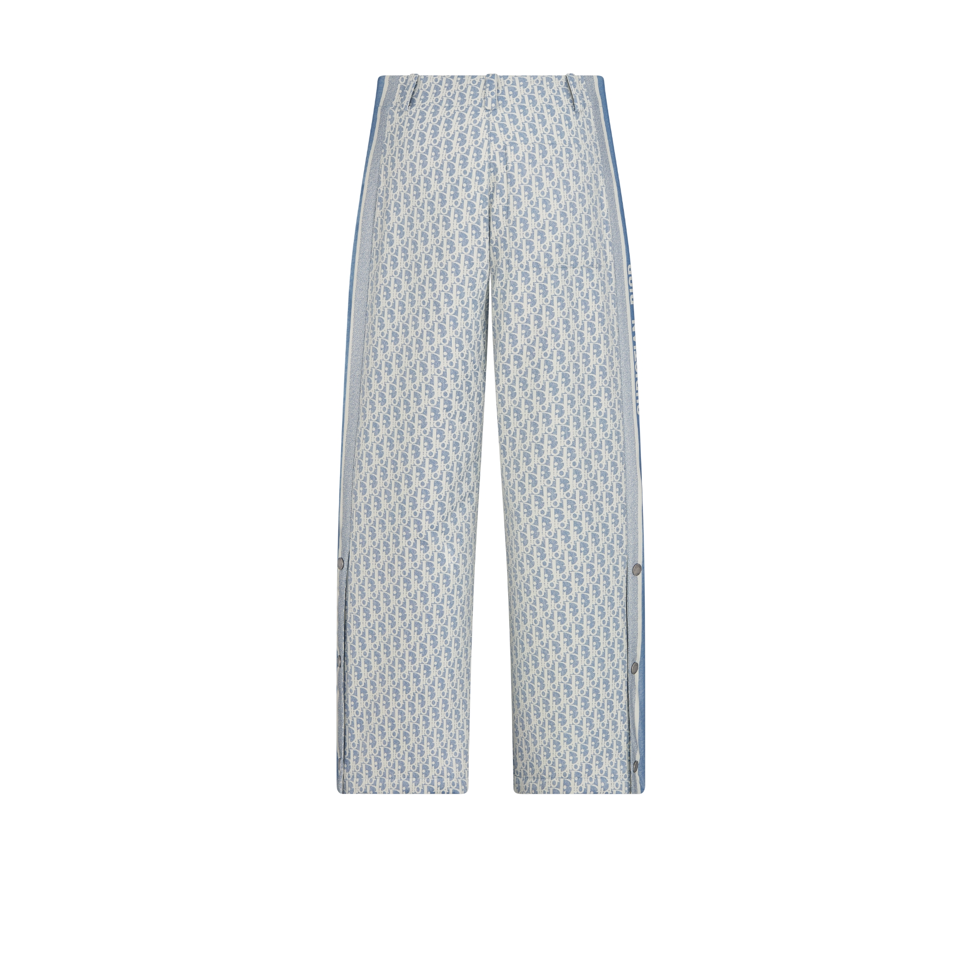 DiorAlps 滑雪长裤 蓝色和白色加垫塔夫绸科技面料 Oblique 印花 E08