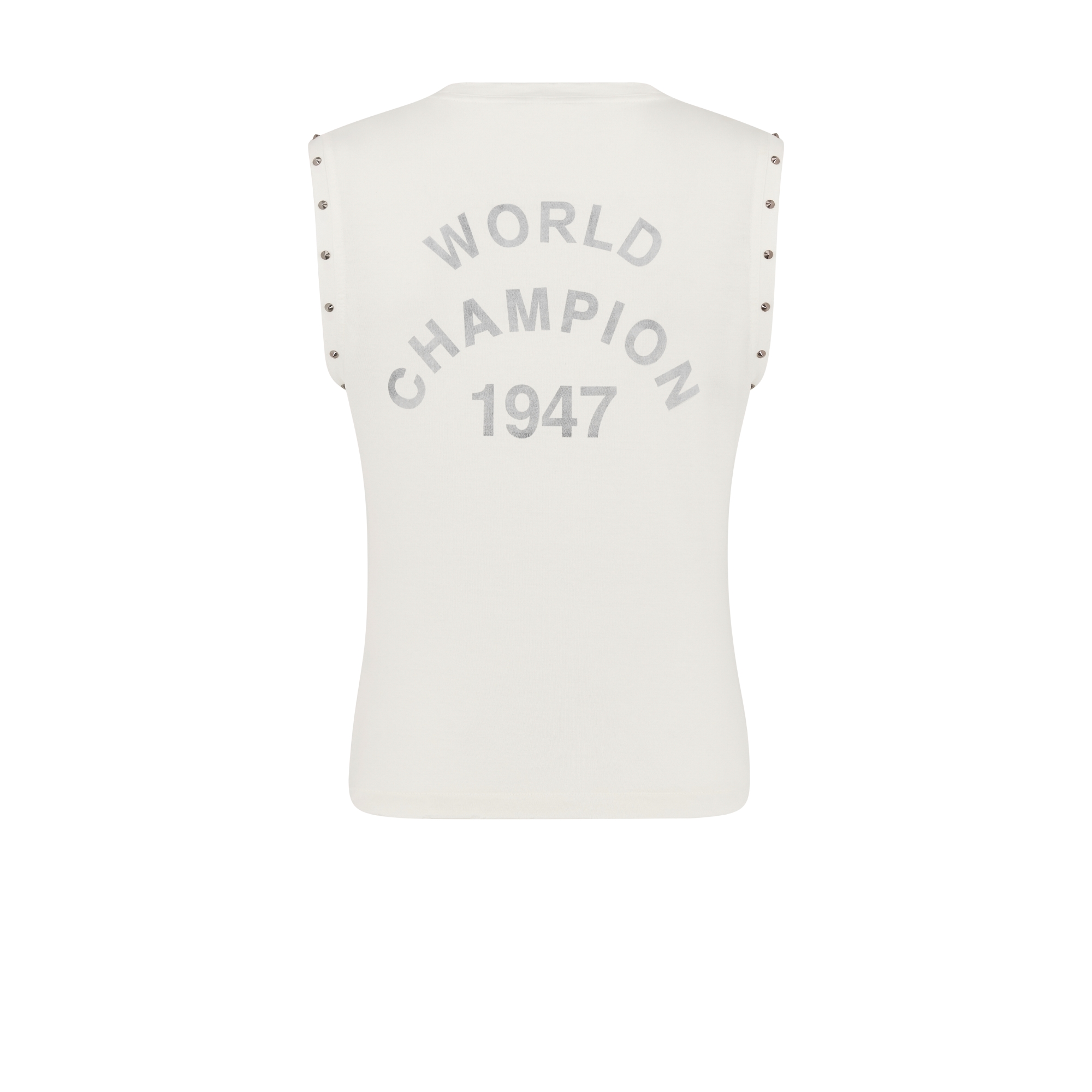 背心 白色棉质平纹针织面料 J'Adore Dior 字样 E08