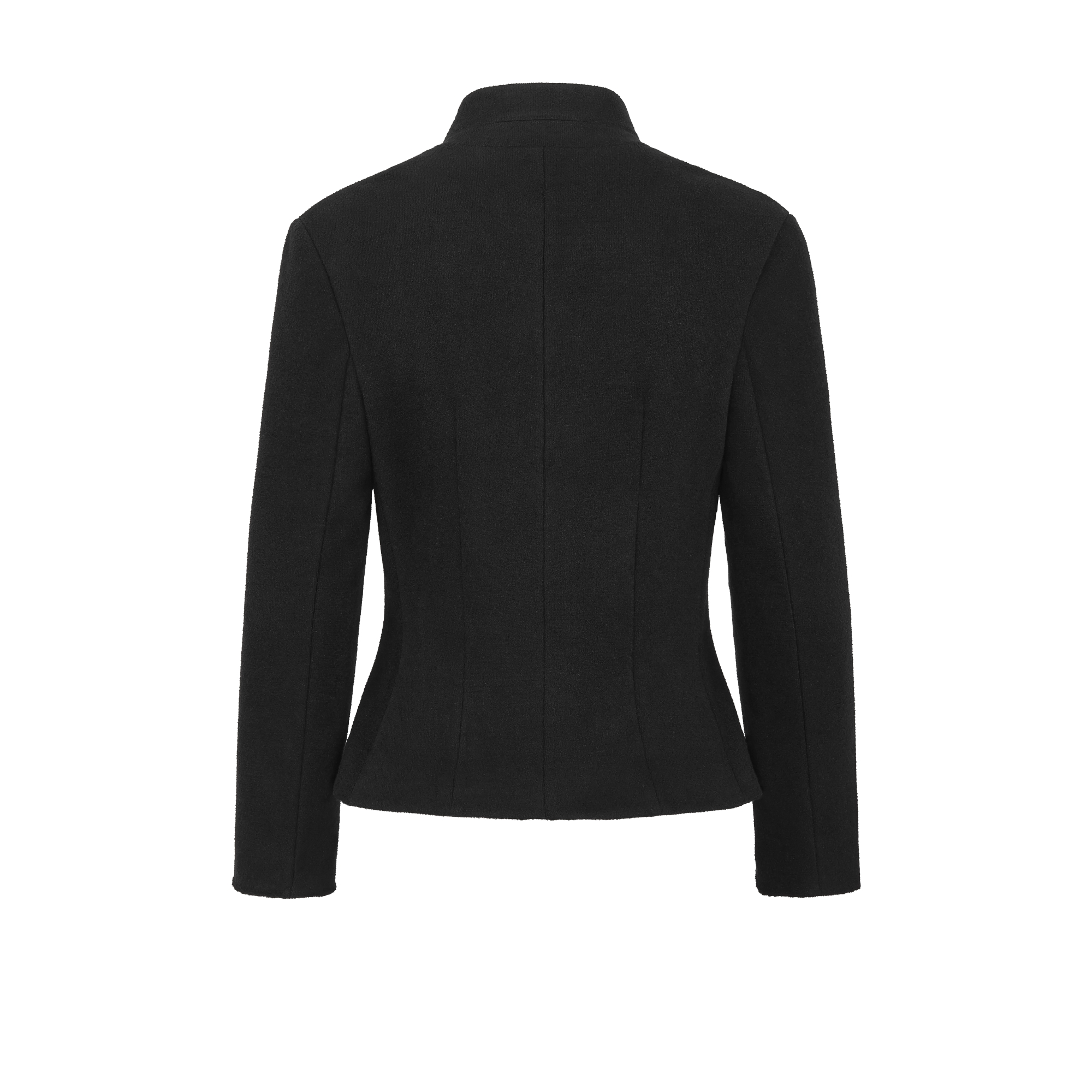 修身外套 黑色天鹅绒饰面科技针织面料 E08