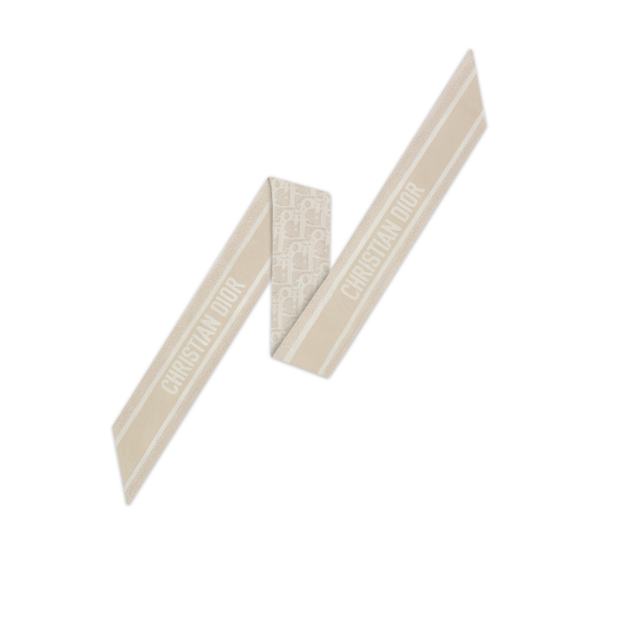 Mitzah 丝巾 榛果色桑蚕丝斜纹面料 Dior Oblique Natte 图案 E08