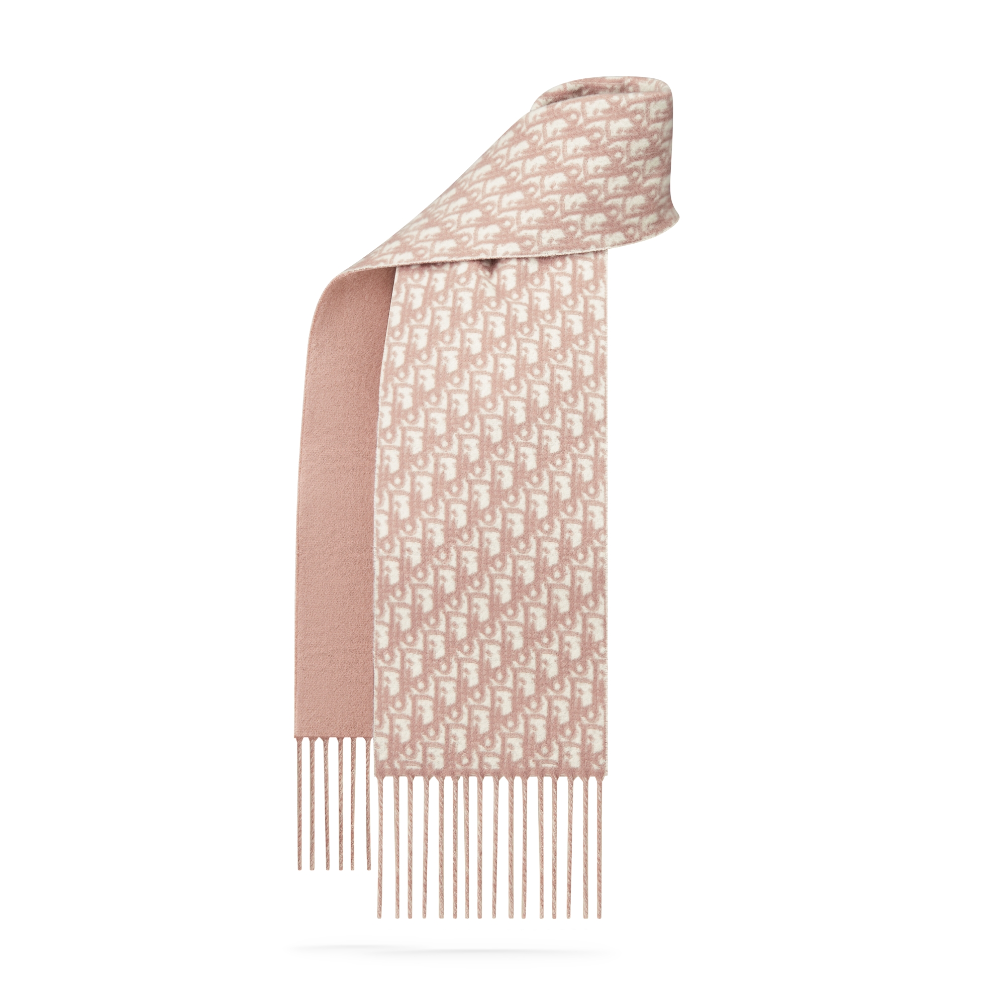 Dior 印花围巾 玫瑰粉色山羊绒面料 Oblique 印花 E01