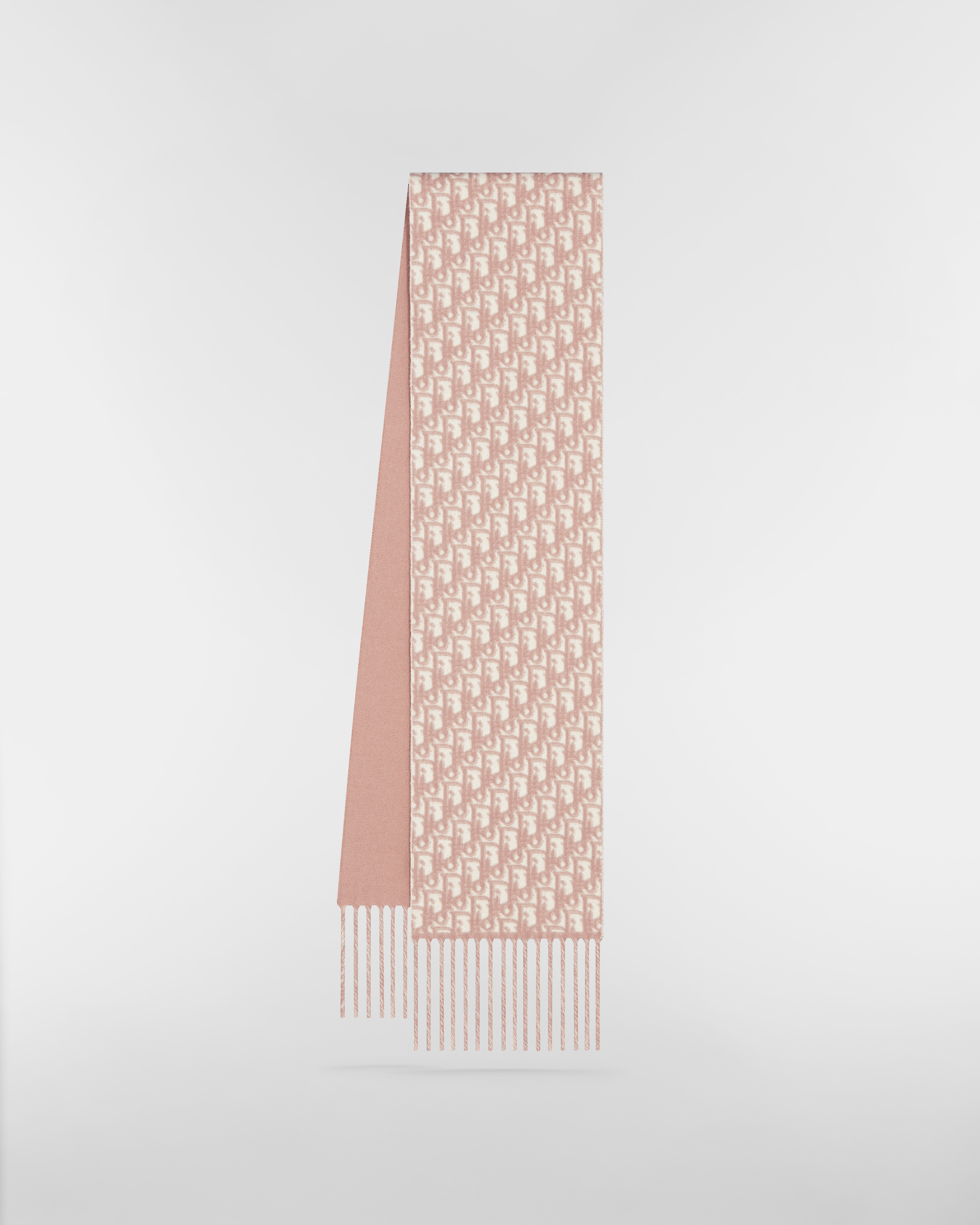 Dior 印花围巾 玫瑰粉色山羊绒面料 Oblique 印花 E03