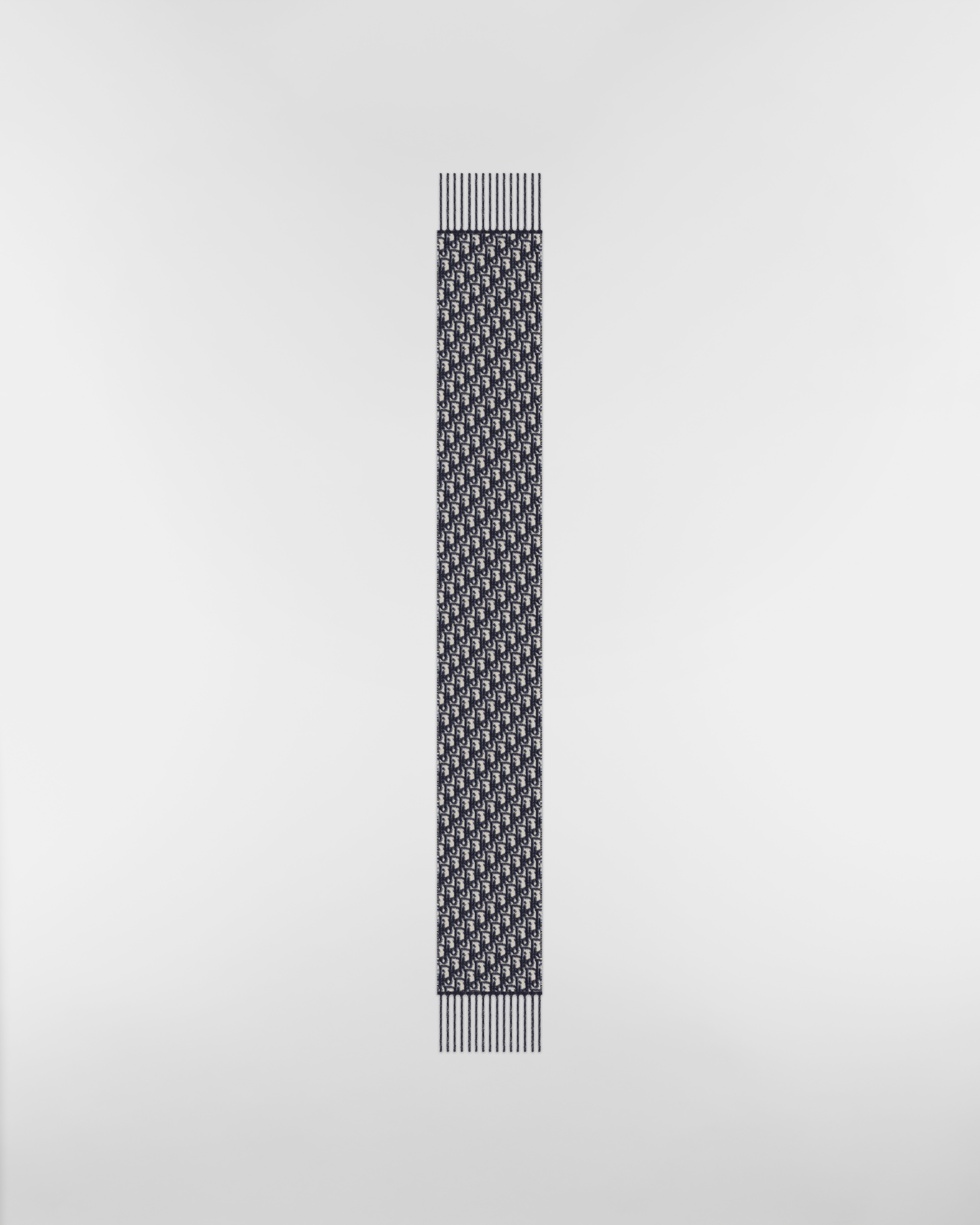 Dior 印花围巾 海军蓝色山羊绒面料 Oblique 印花 E07