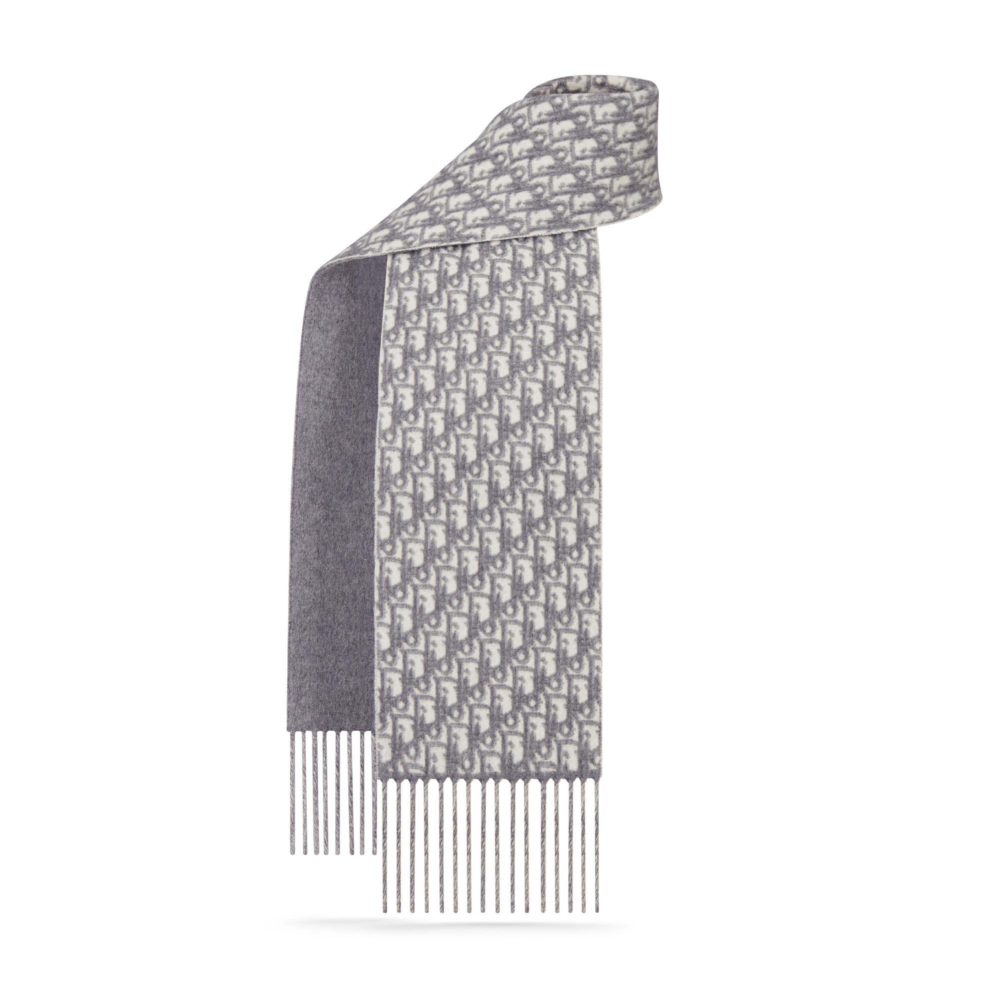 Dior 印花围巾 灰色山羊绒面料 Oblique 印花 E01