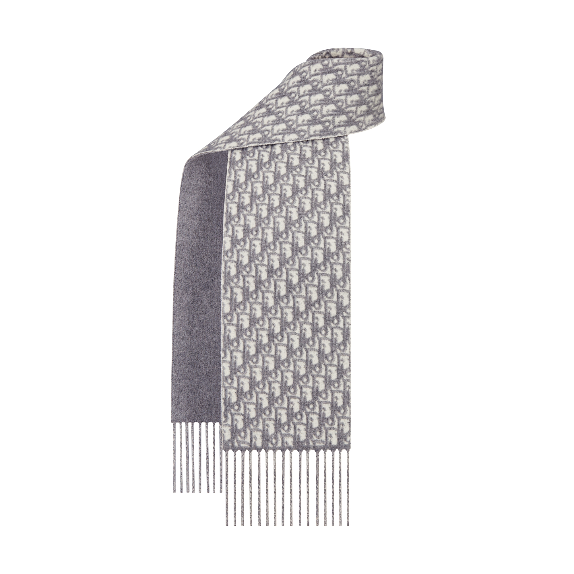  灰色山羊绒面料 Oblique 印花