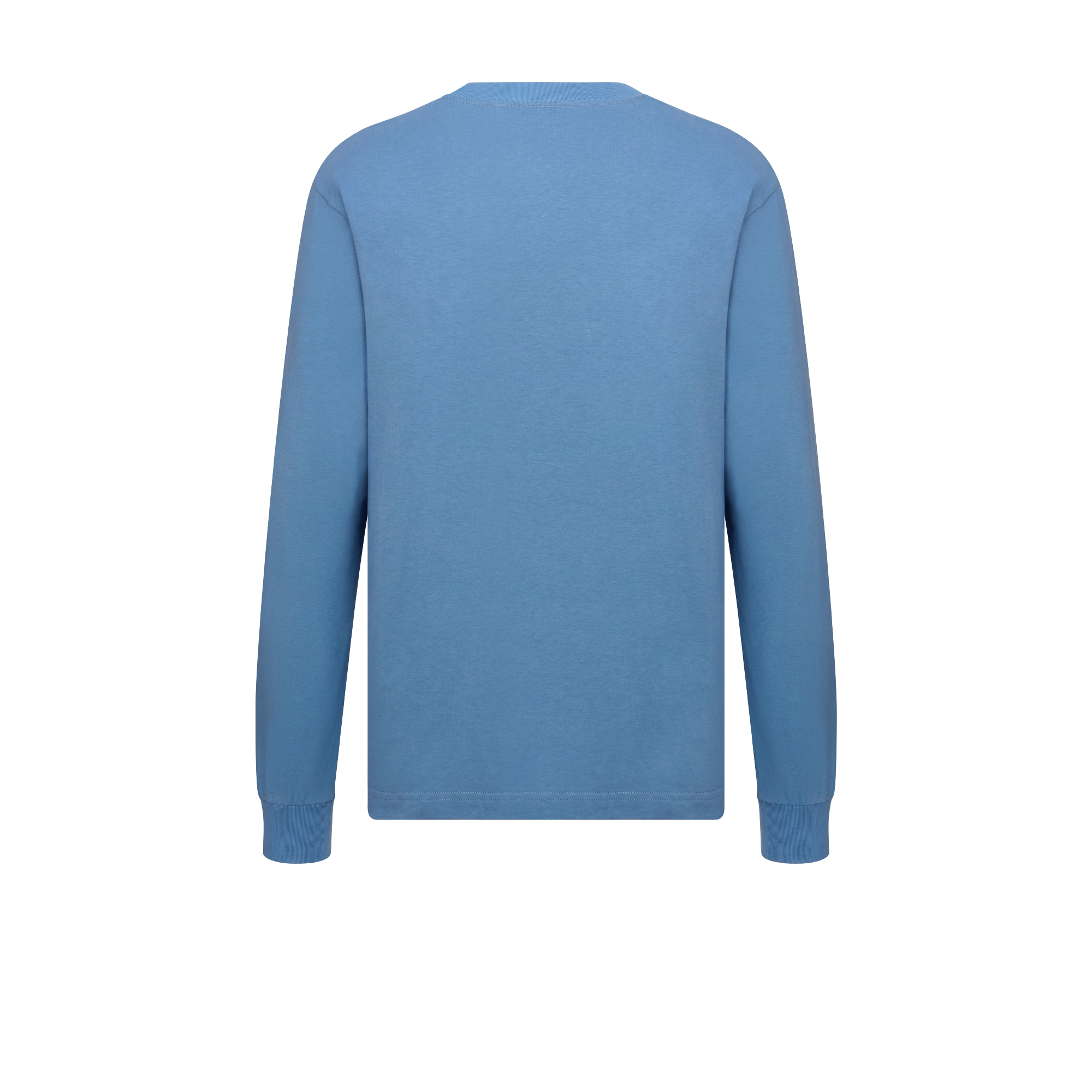 宽松版型长袖 T 恤 海军蓝色棉质平纹针织面料 CD Icon 刺绣 E08