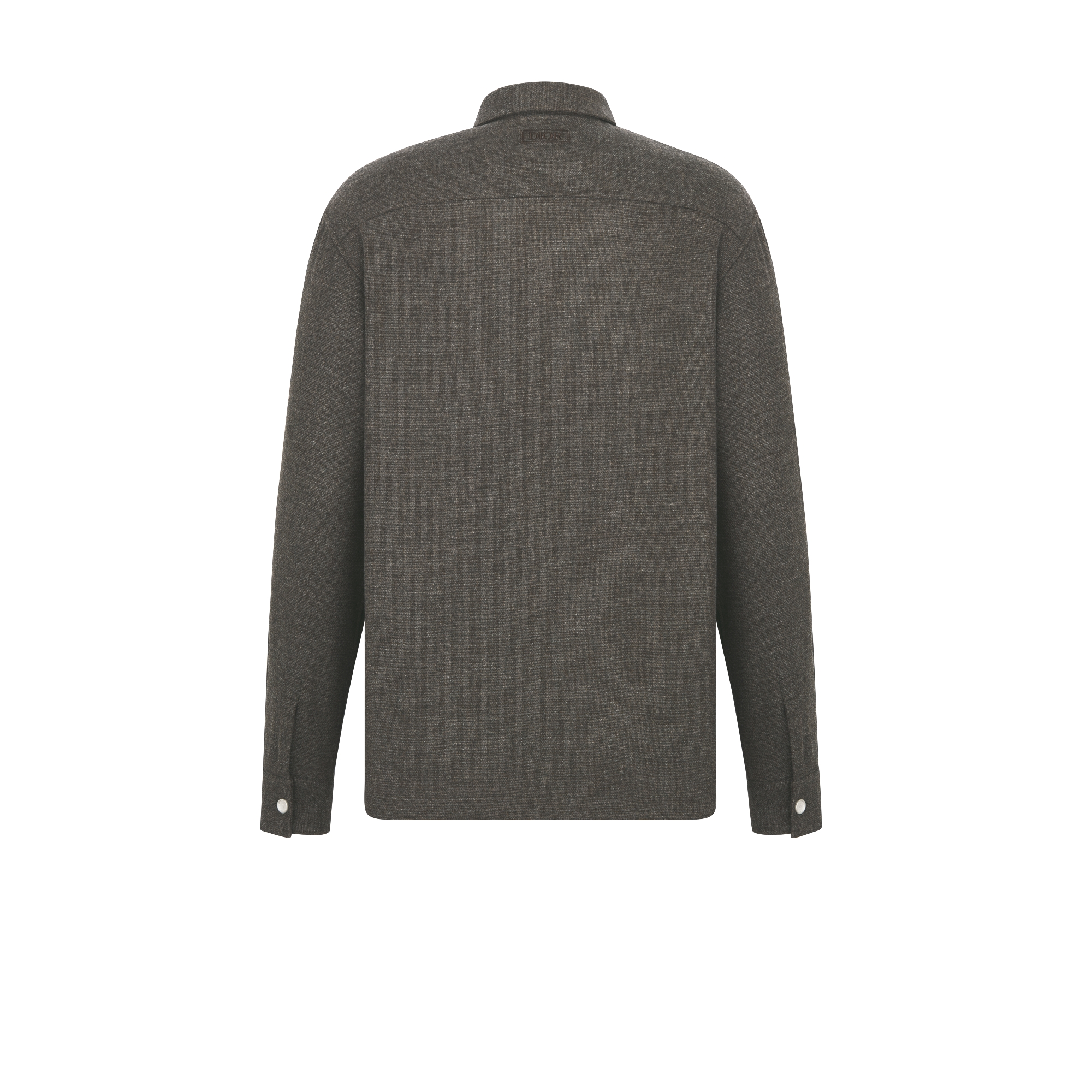 Dior Icons 超大版型衬衫 棕色绵羊毛和山羊绒混纺面料 E08