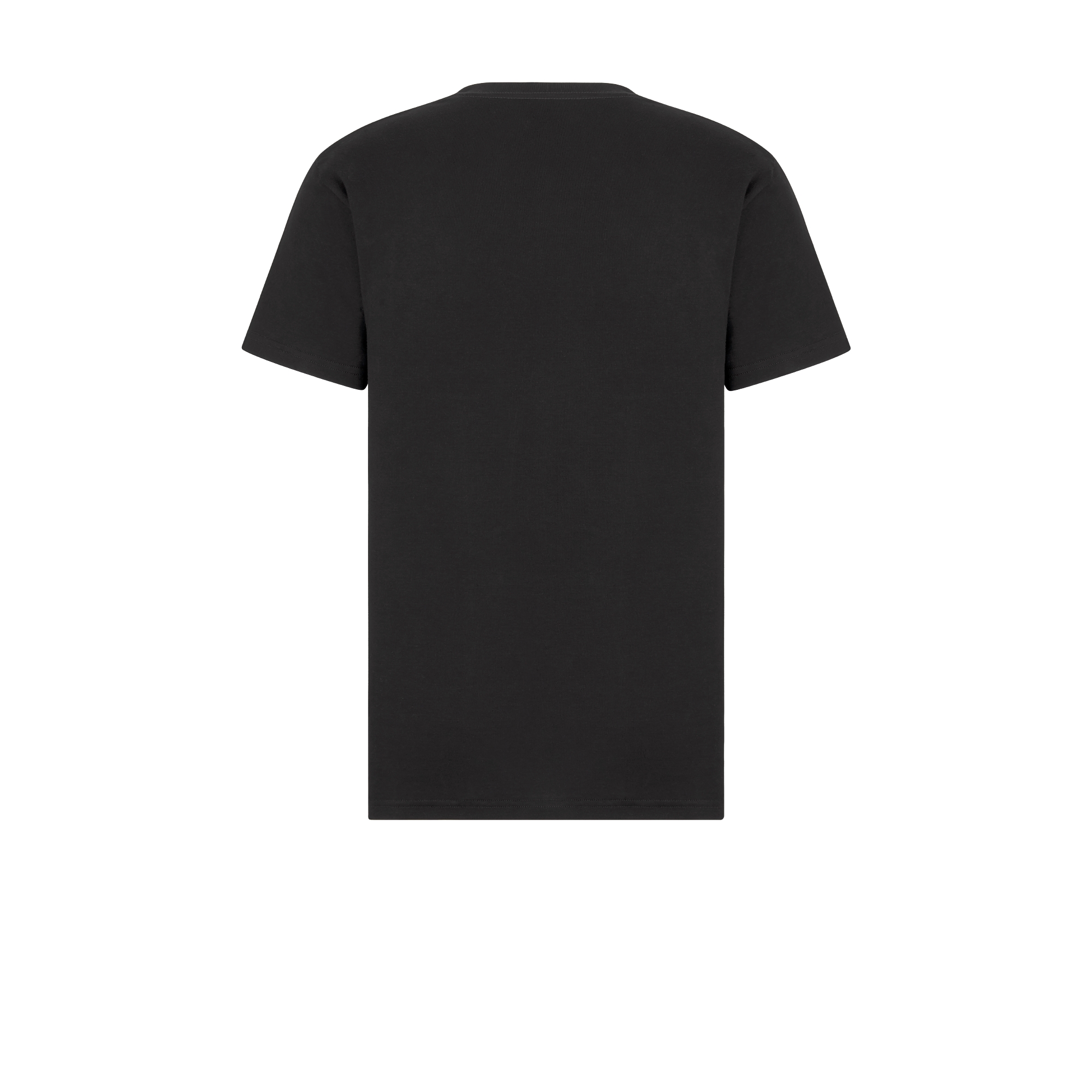 修身版型 T 恤 黑色棉质平纹针织面料 CD Icon 刺绣 E08