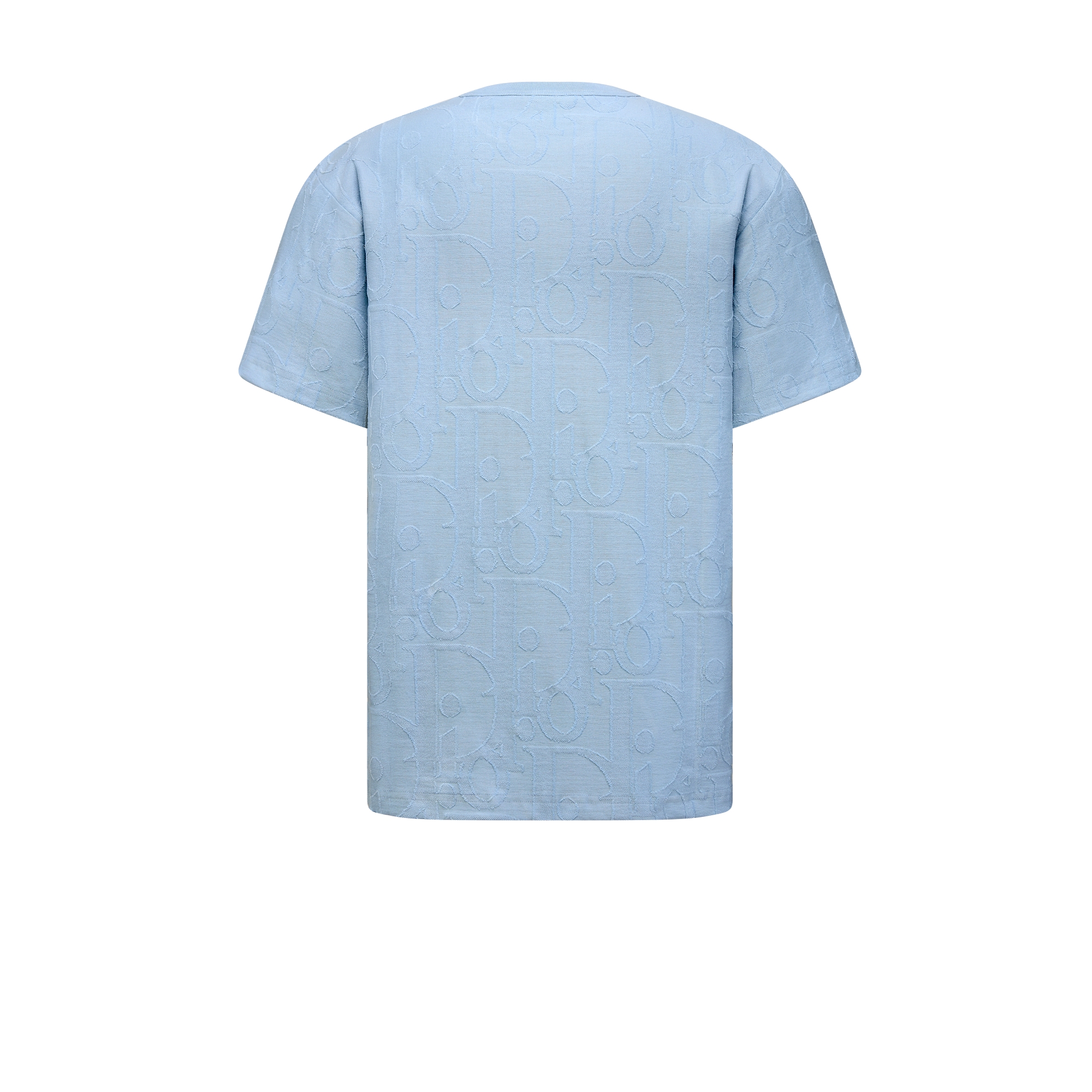 宽松版型 T 恤 蓝色棉质平纹针织面料 Oblique 印花 E08