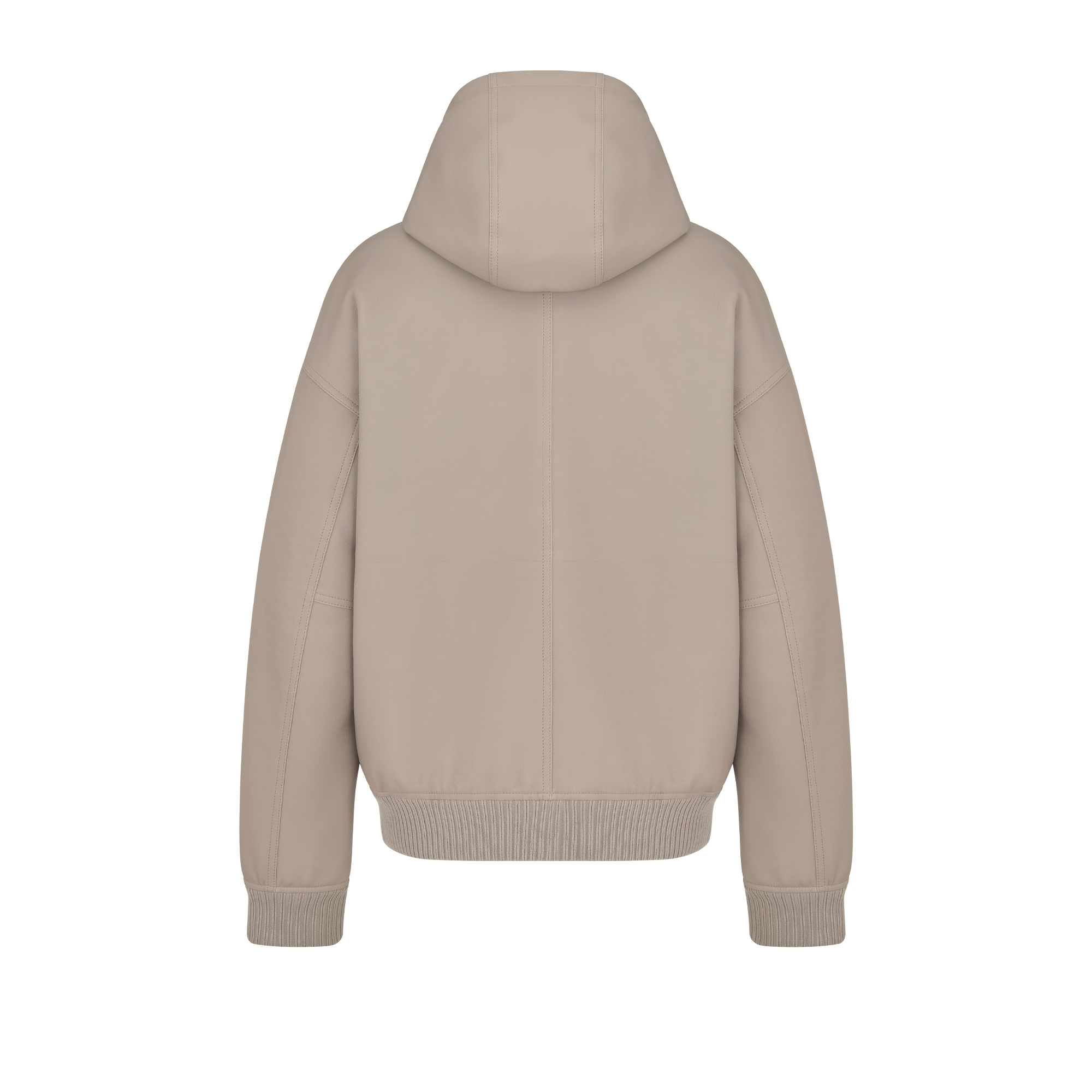 Dior Icons 连帽短夹克 米色光滑牛皮革 E08