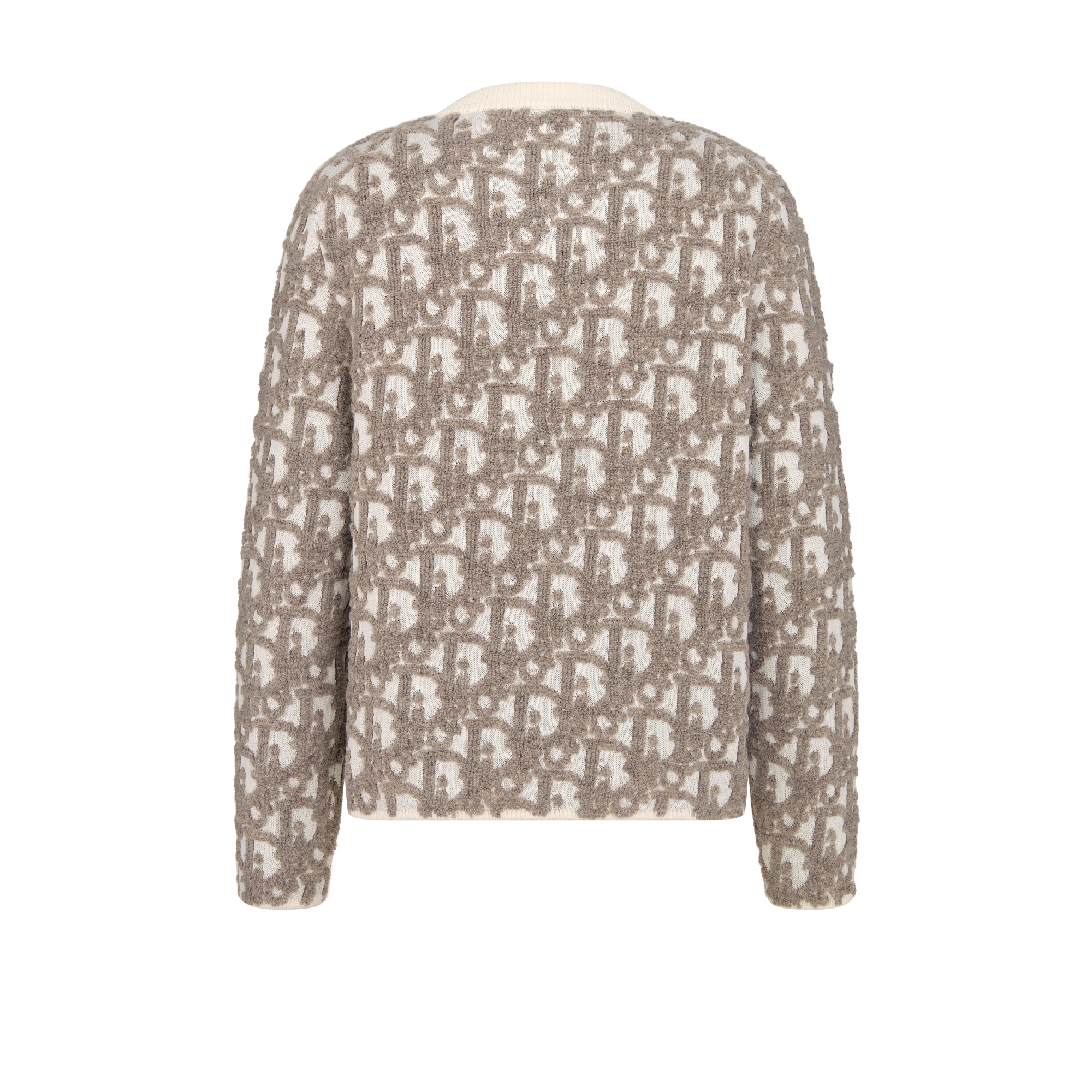 开衫 白色绵羊毛混纺面料 Oblique 印花 E08