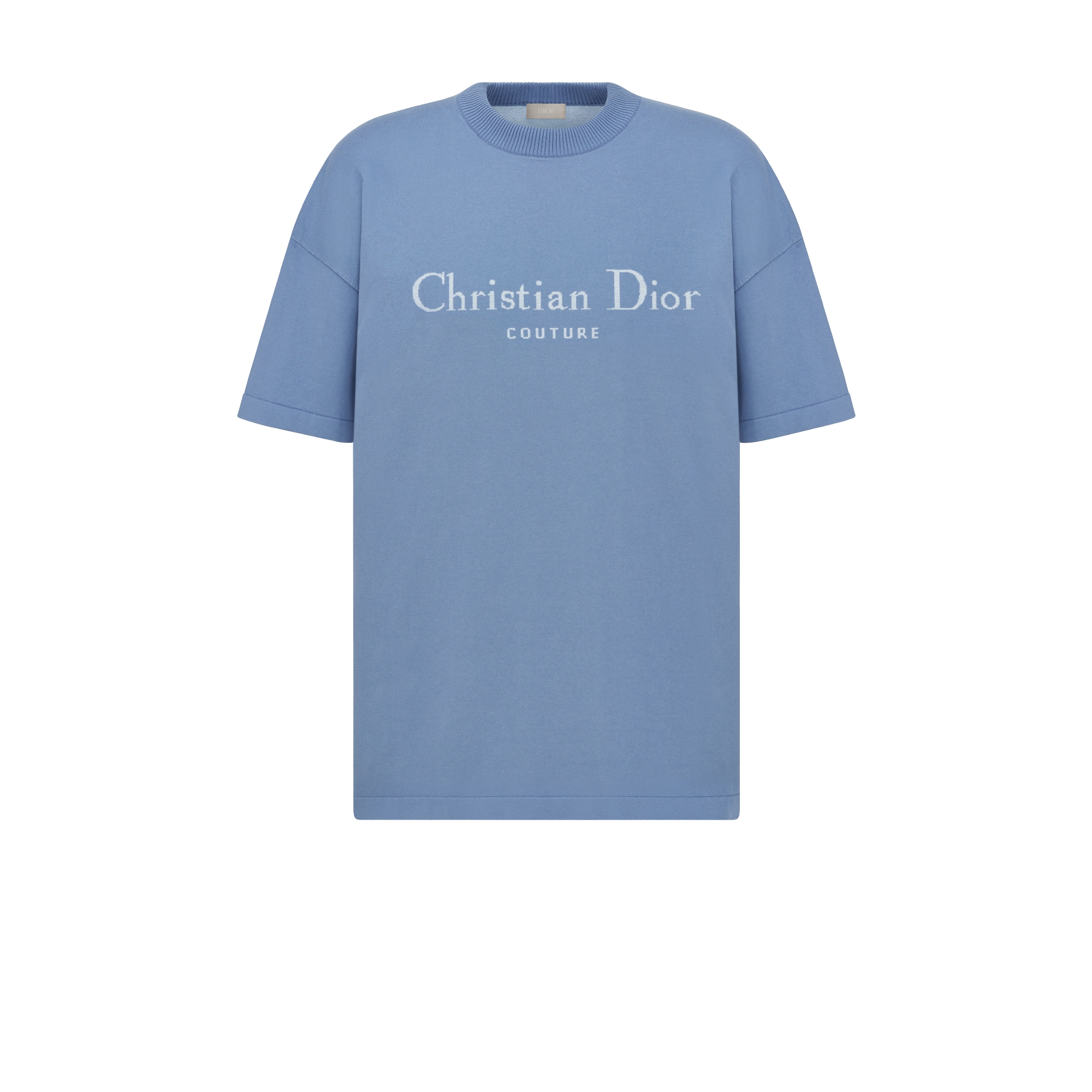 宽松版型 T 恤 蓝色棉质针织面料 Christian Dior Couture 标志 E01
