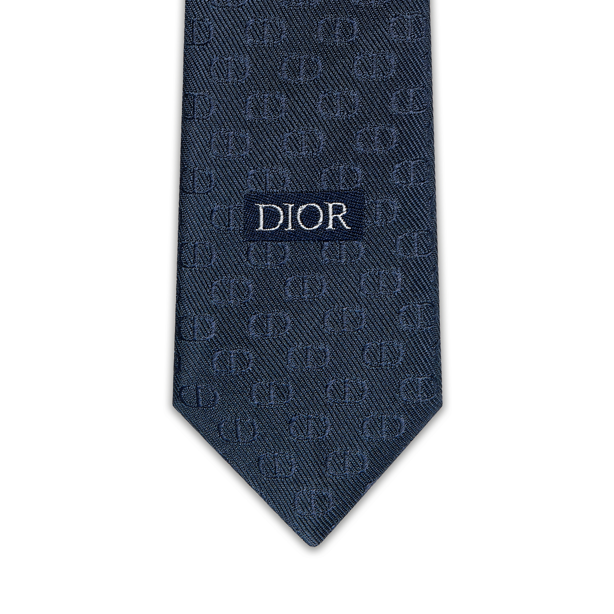 领带 蓝色桑蚕丝面料 CD Icon 图案 E09