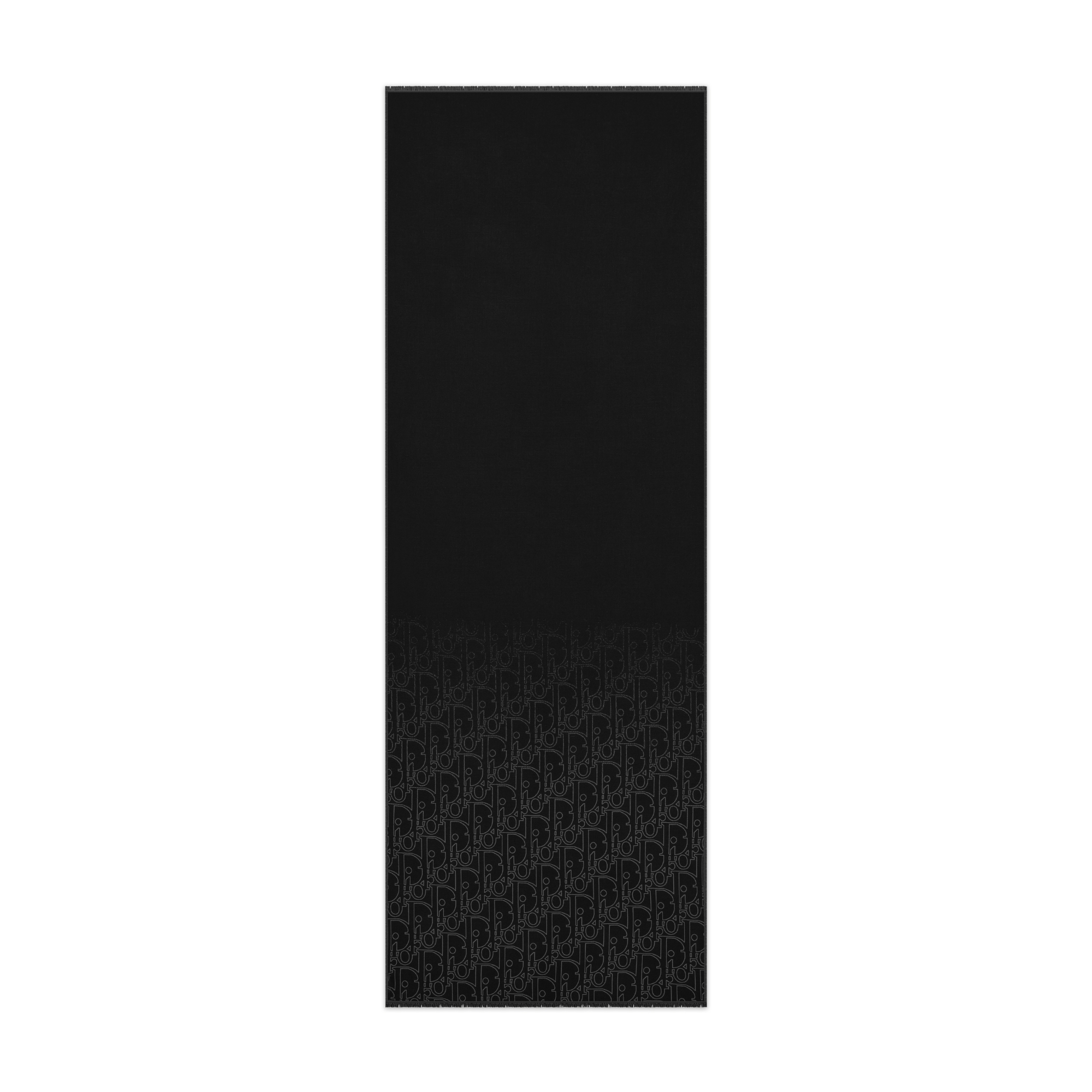 Dior 印花围巾 黑色和灰色绵羊毛和桑蚕丝混纺面料渐变 Dior Gravity 图案 E07