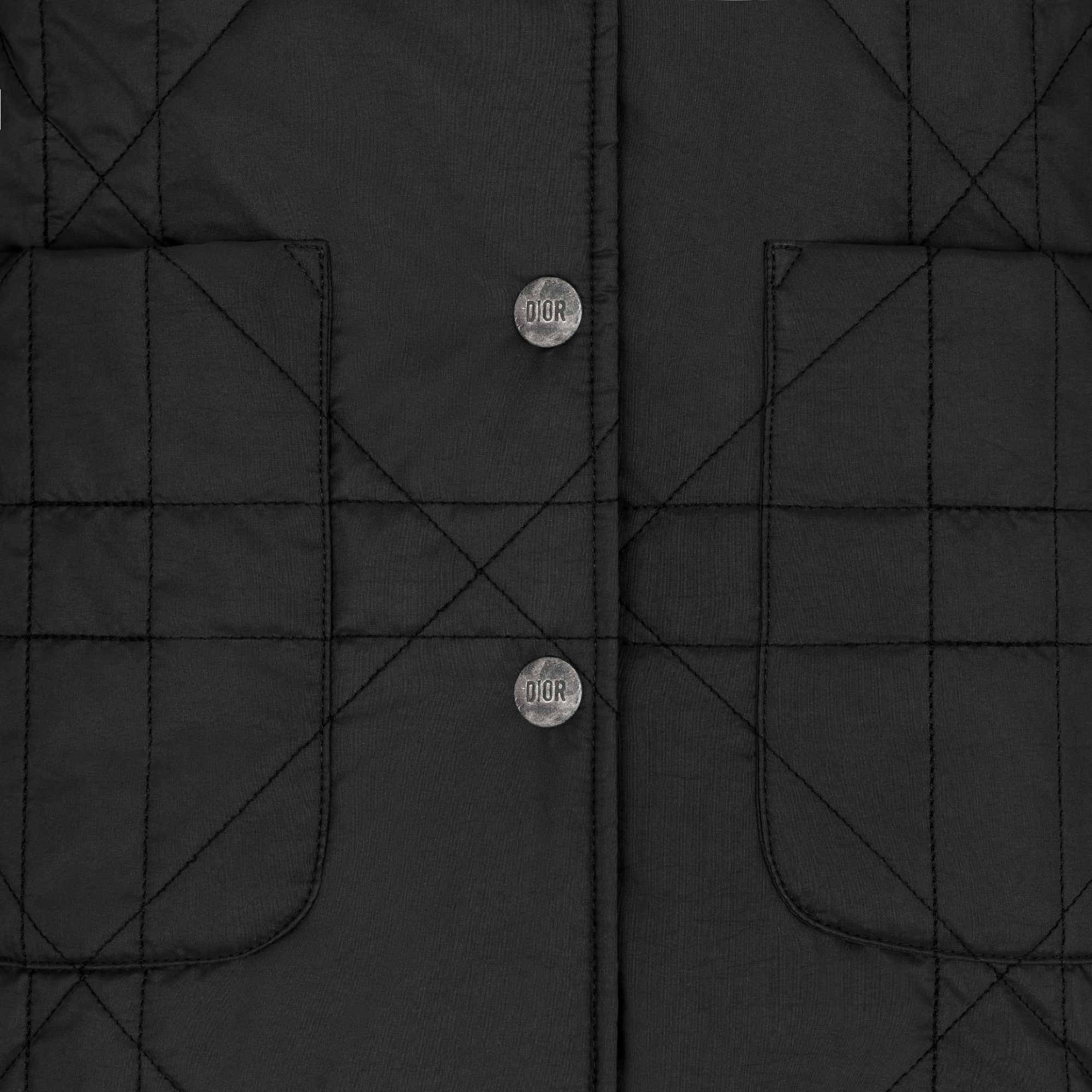 儿童大衣 黑色科技面料绗缝效果超大藤格纹 E09