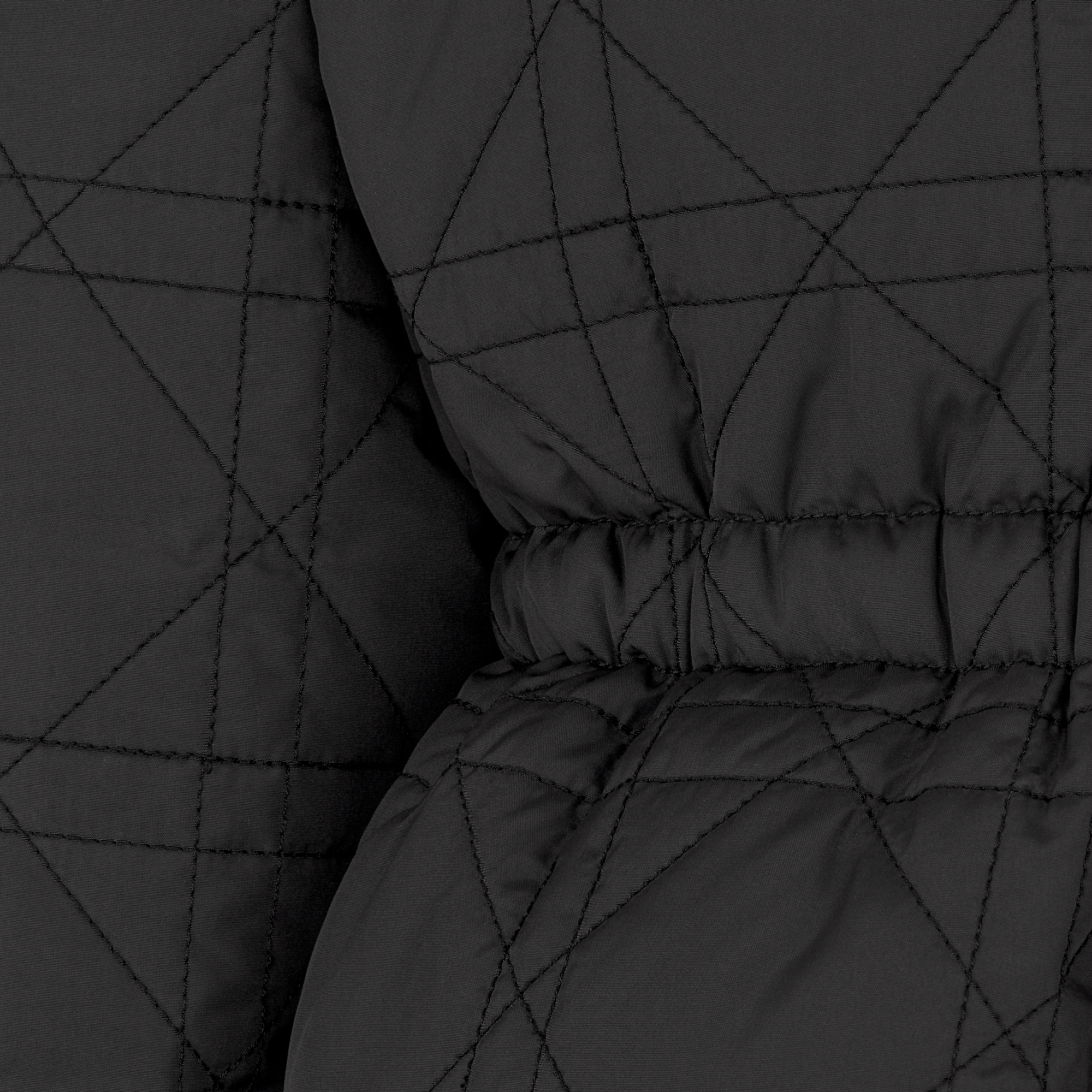 儿童连帽羽绒夹克 黑色科技面料藤格纹 E09